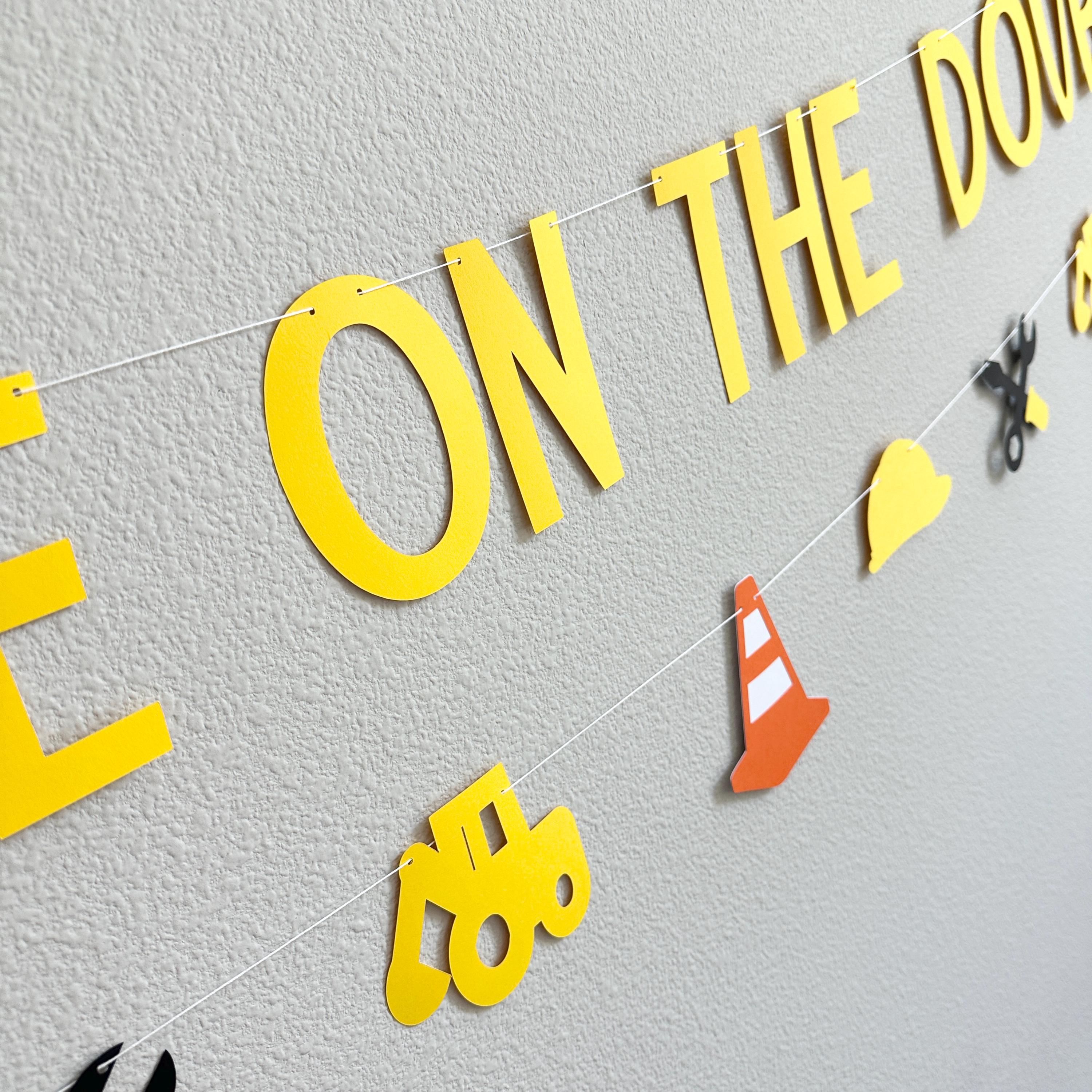 Name On The Double, Construction Birthday Party Decorations, On The Double Banner, Custom Name On The Double Party Banner