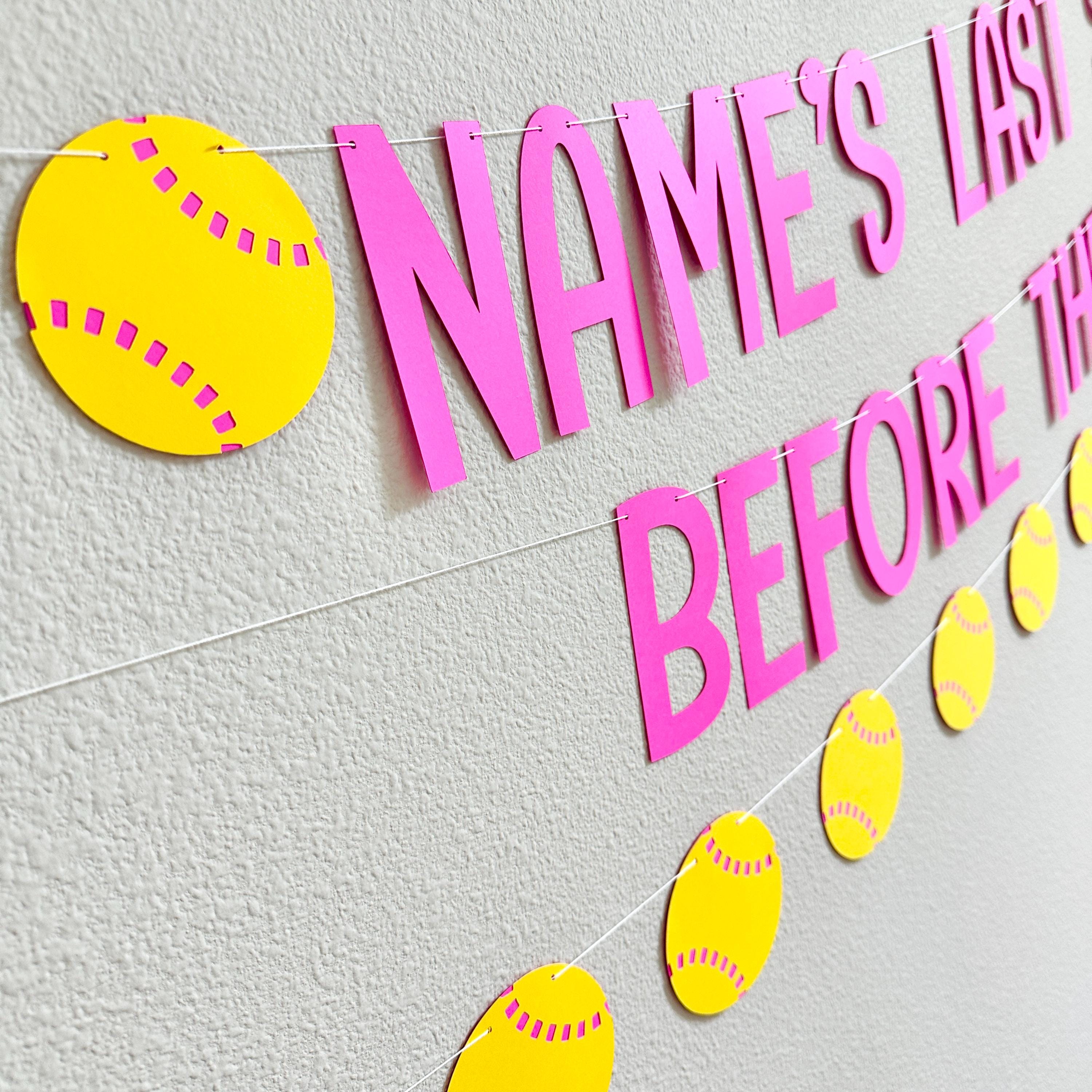 Last Swing Before The Ring, Softball Bachelorette, Softball Themed Bachelorette Party Decorations, Last Swing Before The Ring Banner