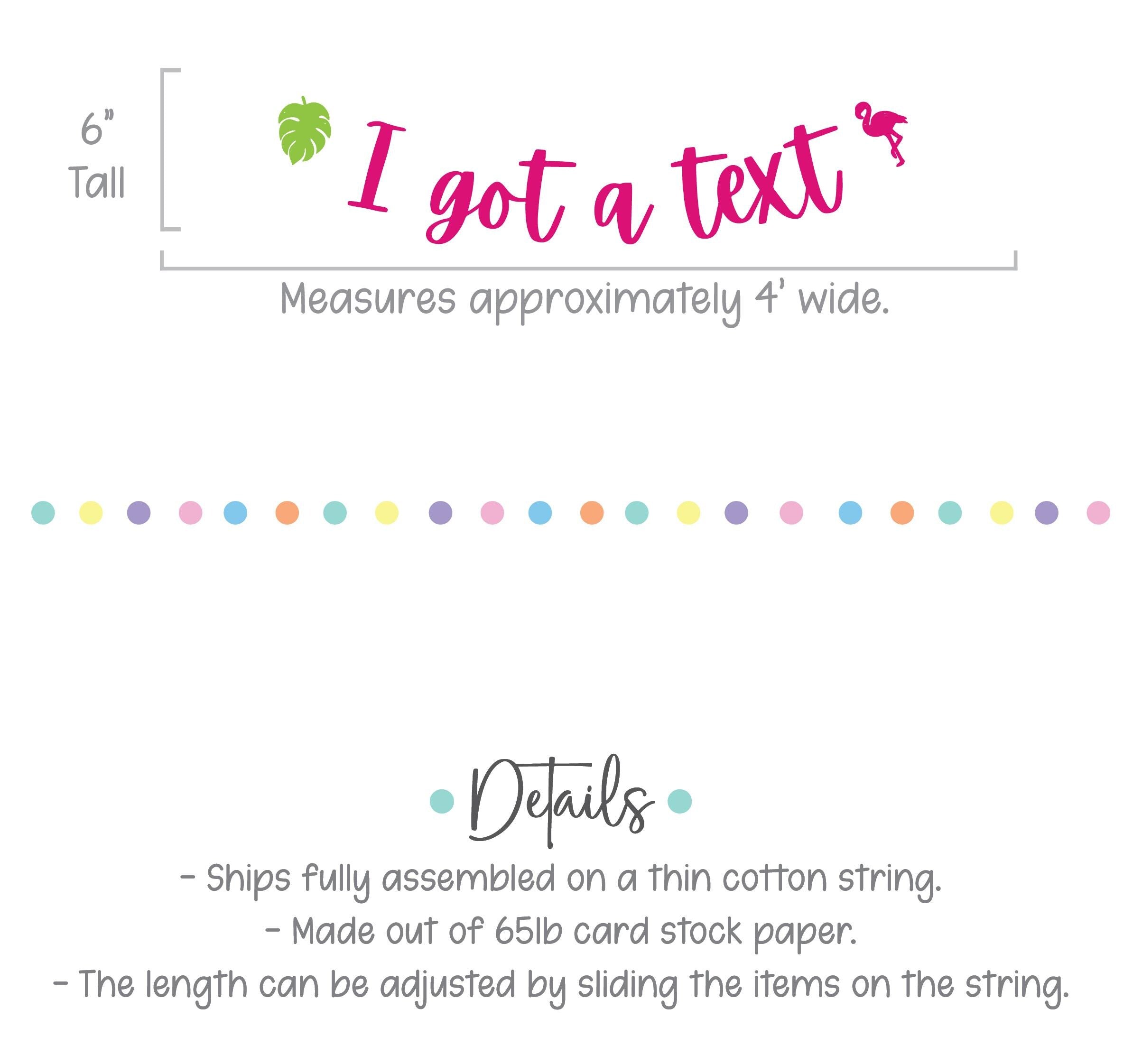 I Got A Text, I Got A Text Banner, Tropical Party Decorations, Island Themed Party Decorations, Bachelorette Party Backdrop