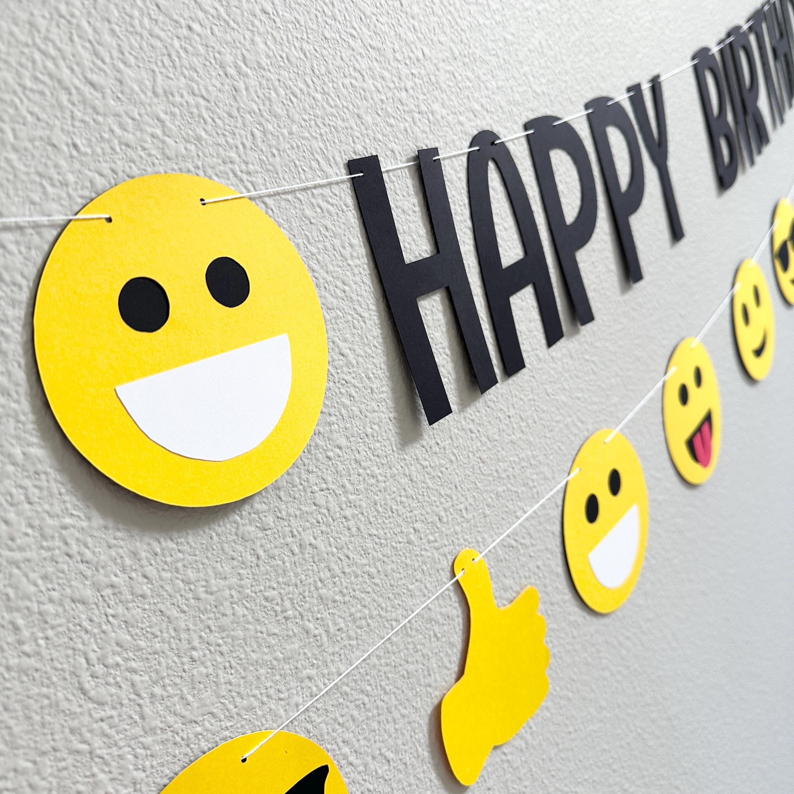 Emoji Happy Birthday Banner, Emoji Themed Birthday Party, Emoji Birthday Decorations, Emoji Birthday Celebration