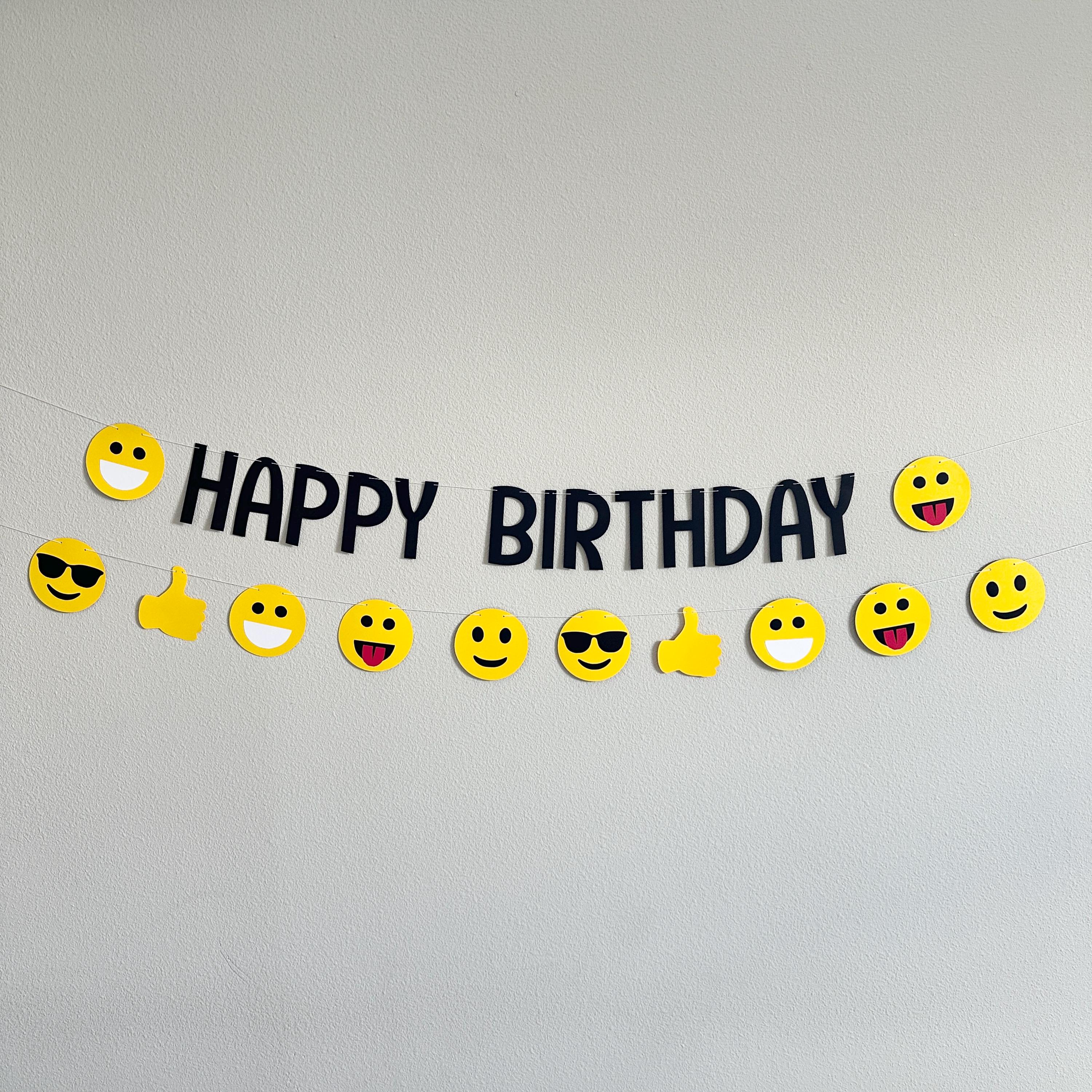 Emoji Happy Birthday Banner, Emoji Themed Birthday Party, Emoji Birthday Decorations, Emoji Birthday Celebration