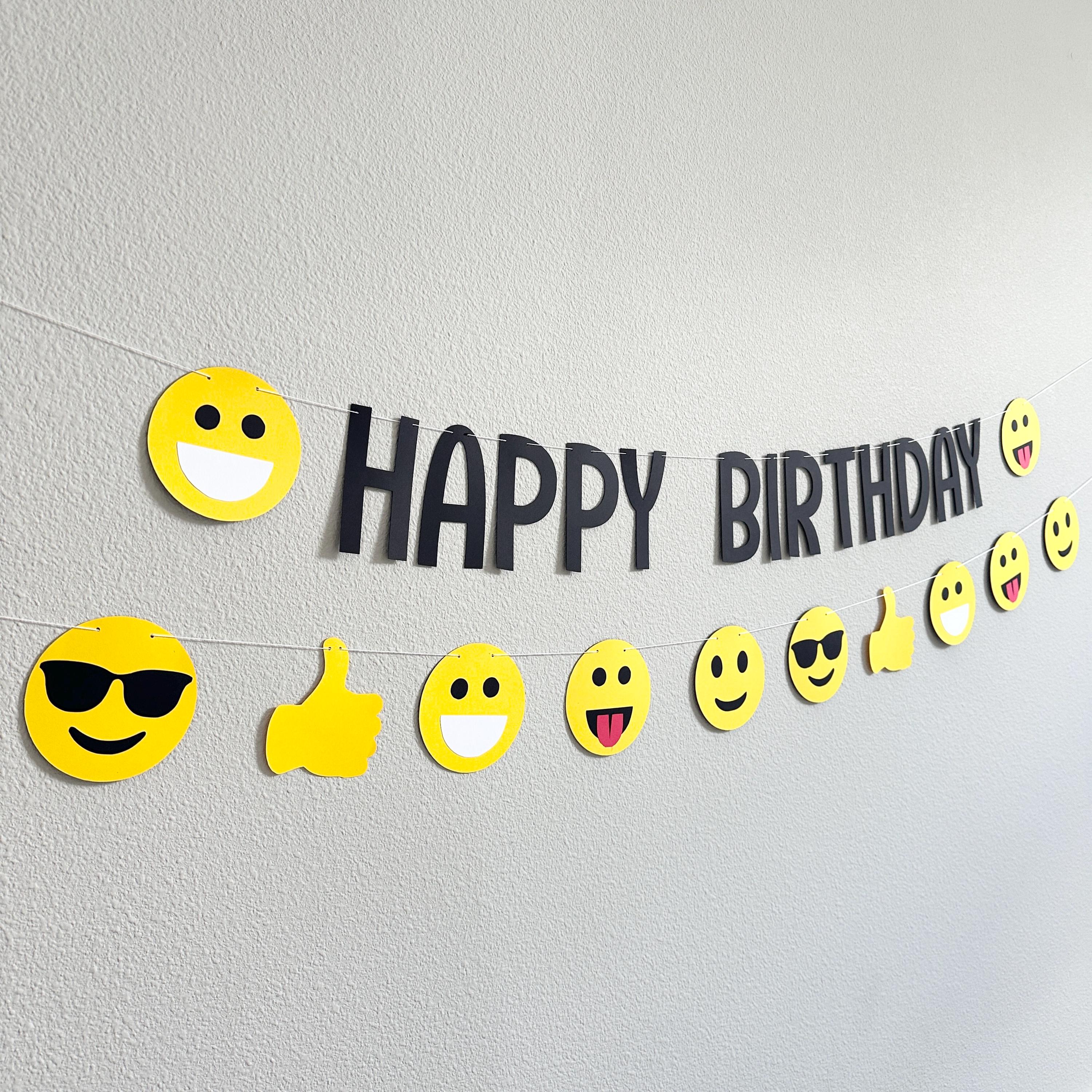 Emoji Happy Birthday Banner, Emoji Themed Birthday Party, Emoji Birthday Decorations, Emoji Birthday Celebration