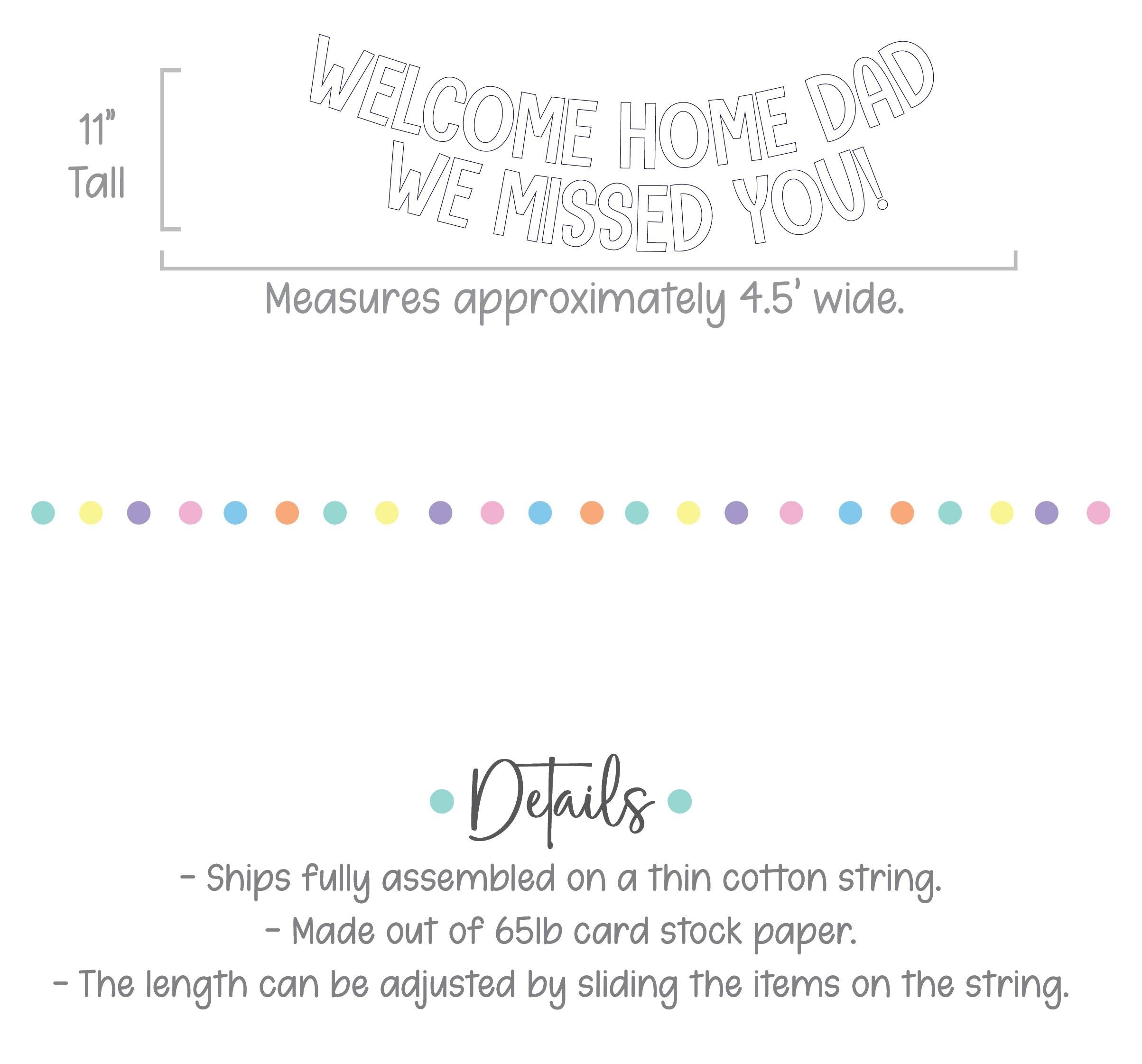 Welcome Home Dad We Missed You, Welcome Home Banner, Homecoming Decorations, Welcome Home Dad Celebration, Homecoming