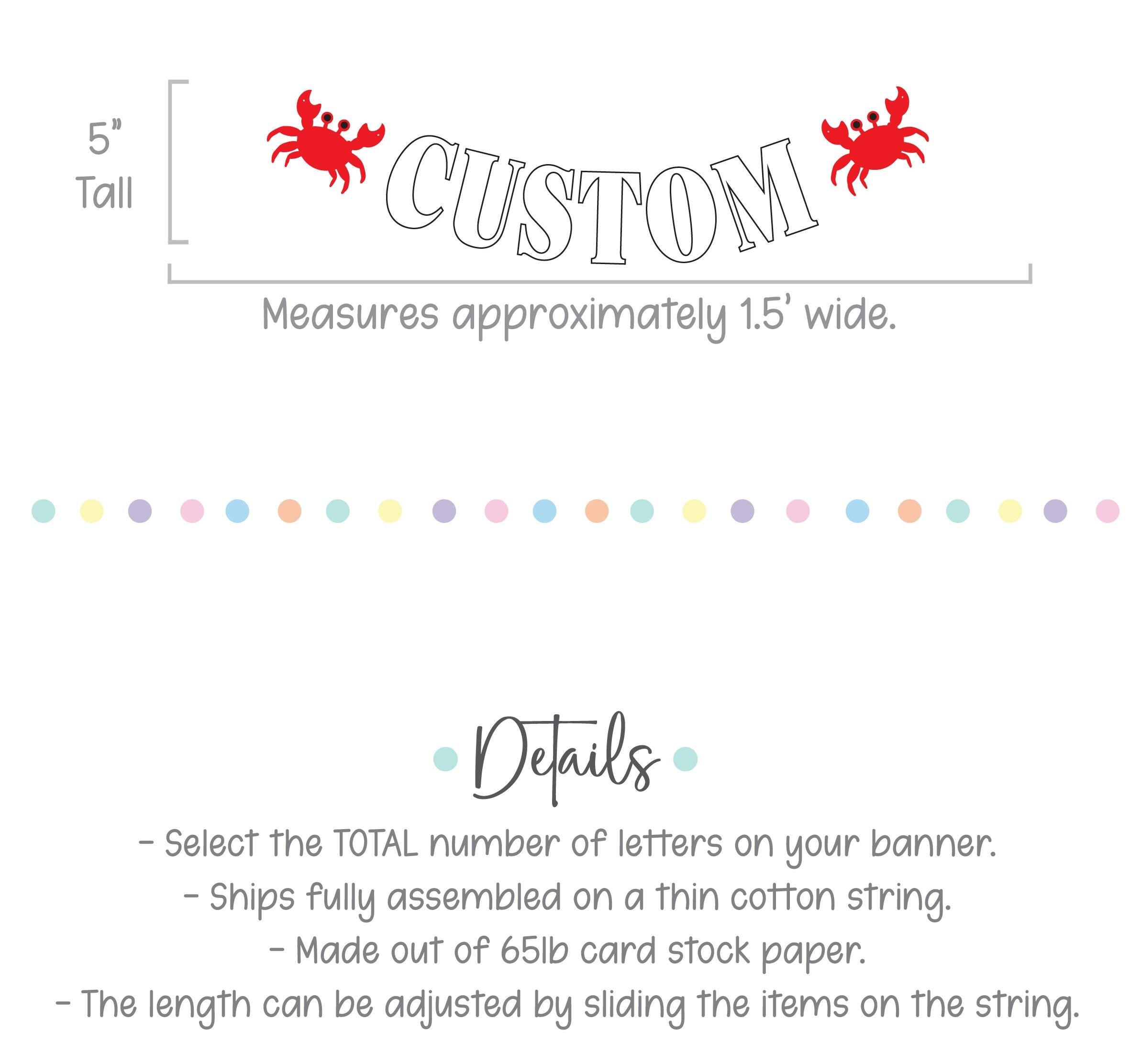 Custom Crab Banner, Crab Theme, Crab Birthday, Crab Party, Crab Decorations, Crab Birthday Party, Custom Crab Themed Banner
