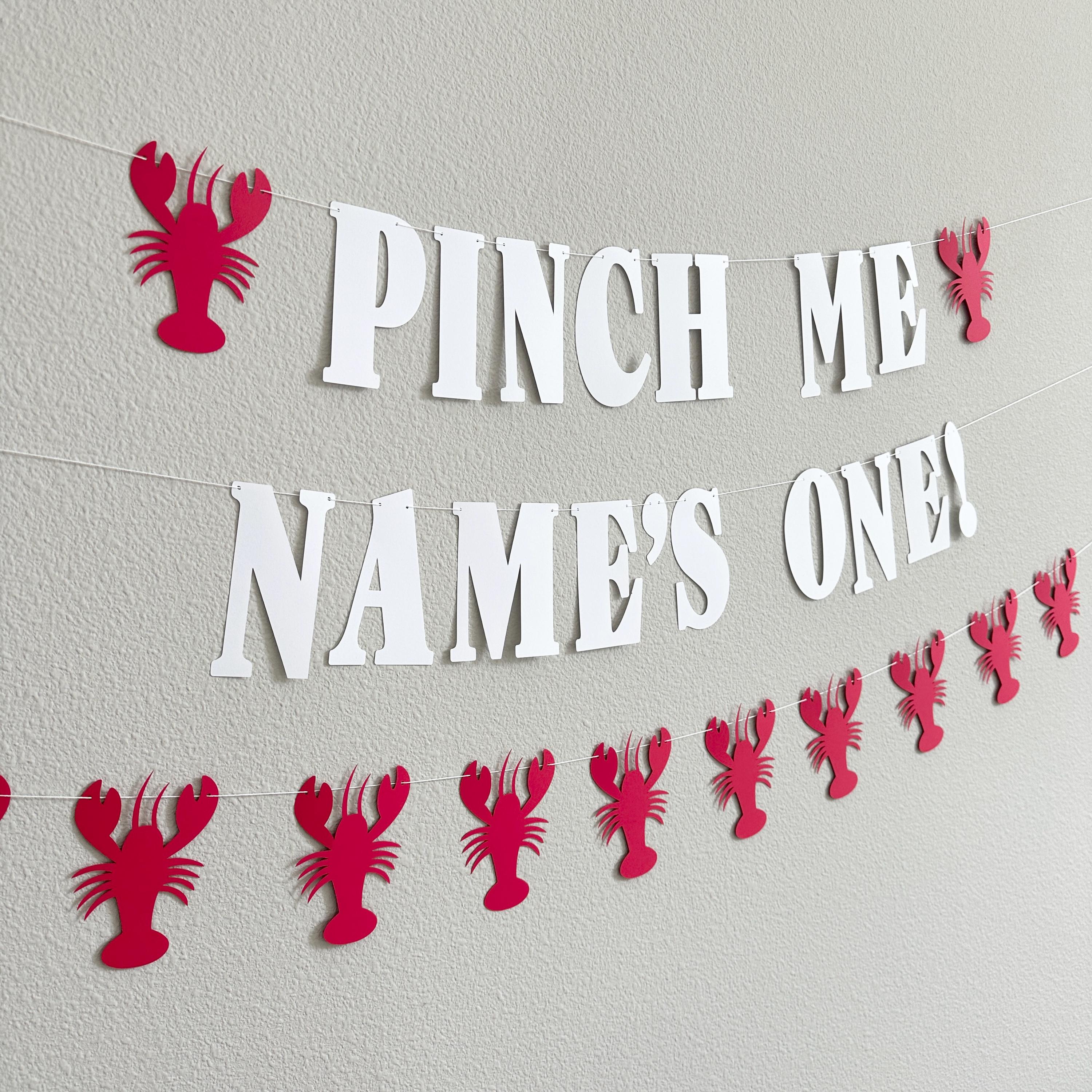 Pinch Me Name&#39;s One Lobster Banner, Lobster 1st Birthday Decorations, 1st Birthday Theme Ideas, Pinch Me Party