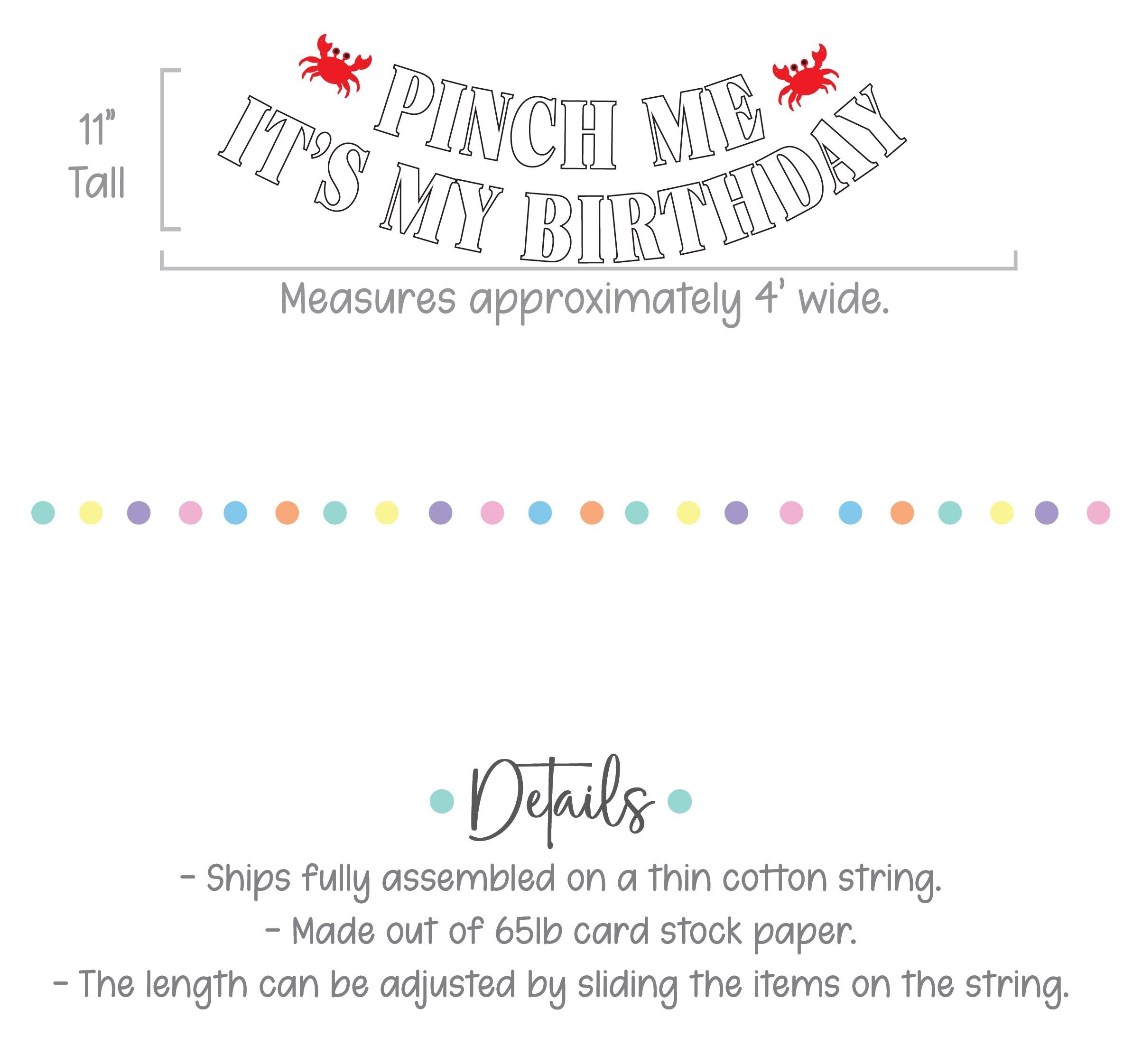 Pinch Me It&#39;s My Birthday, Crab Birthday Decorations, Crab Birthday Party Celebration, Crab Birthday Party Sign, Pinch Me Party