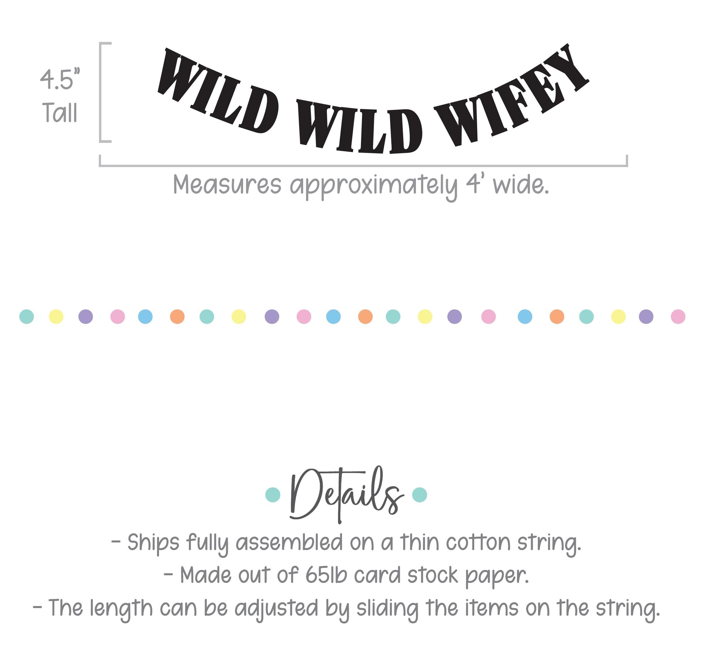 Wild Wild Wifey Banner for Bachelorette Party Decoration, Rustic Bridal Shower Sign, Fun Wedding Photo Prop, Boho Bride-to-Be Accessory