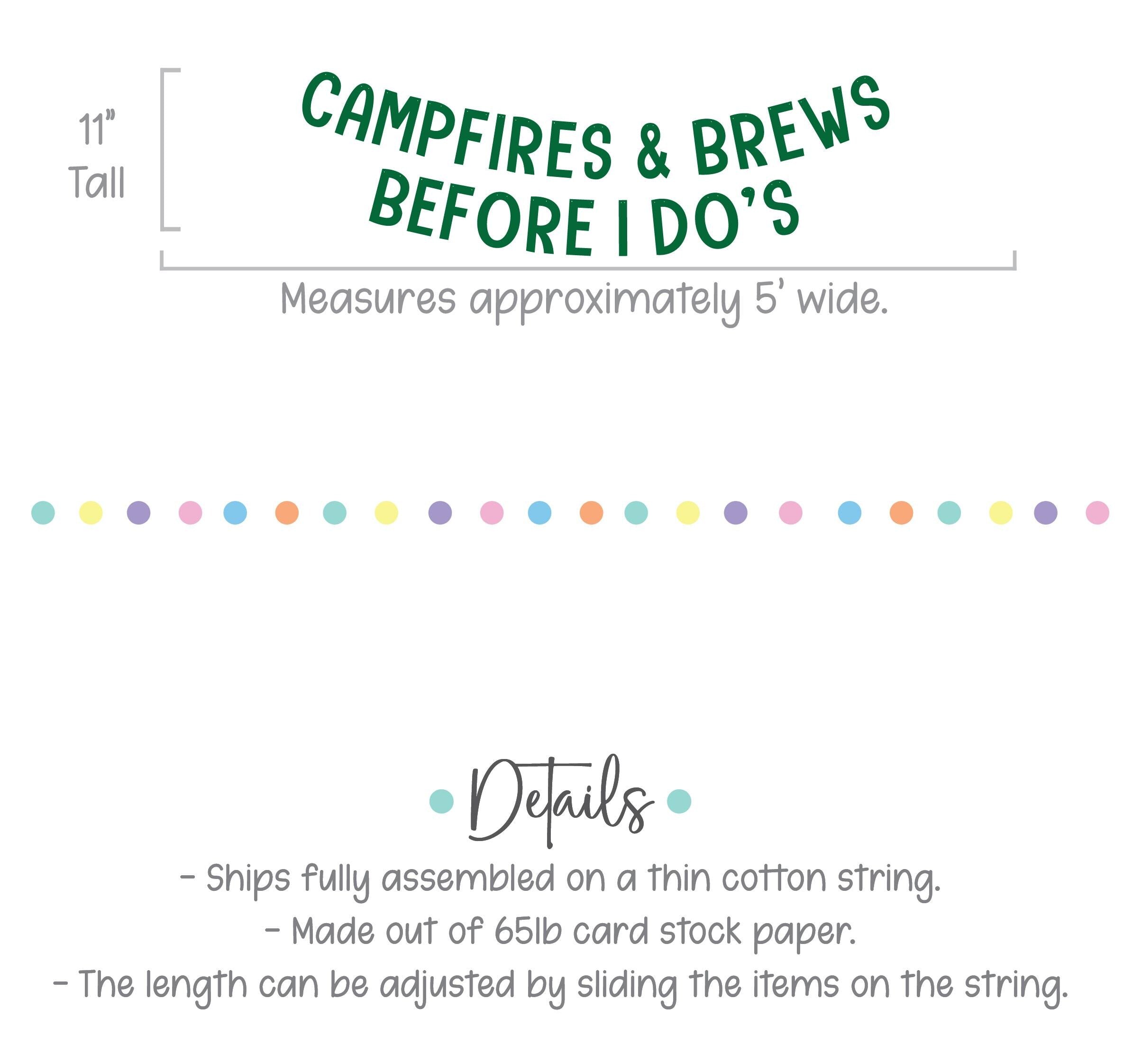 Campfires & Brews Before I Dos, Bachelorette Party Decorations, Camplorette, Camp Bachelorette Party, Bachelorette Party