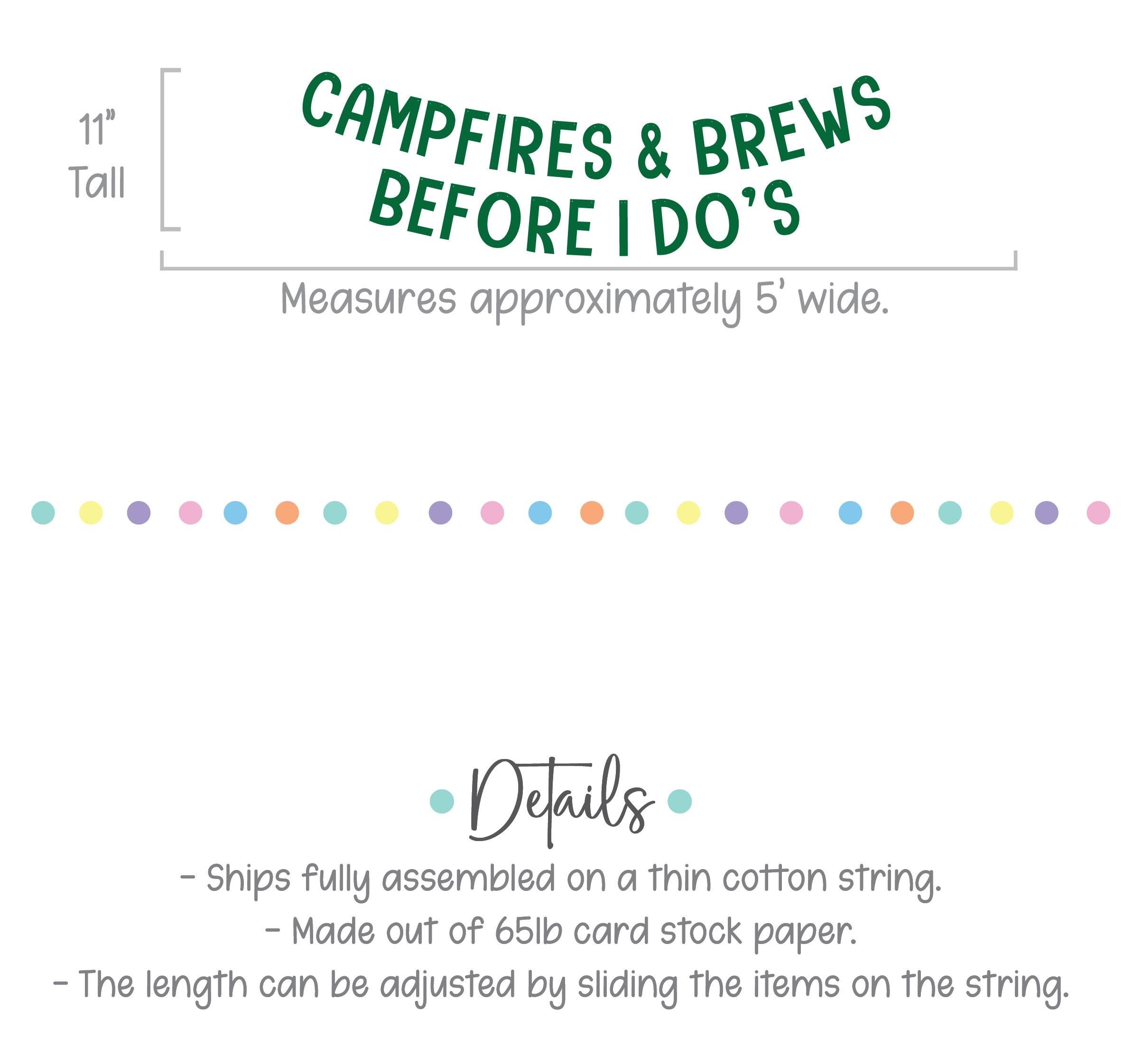 Campfires & Brews Before I Dos, Bachelorette Party Decorations, Camplorette, Camp Bachelorette Party, Bachelorette Party