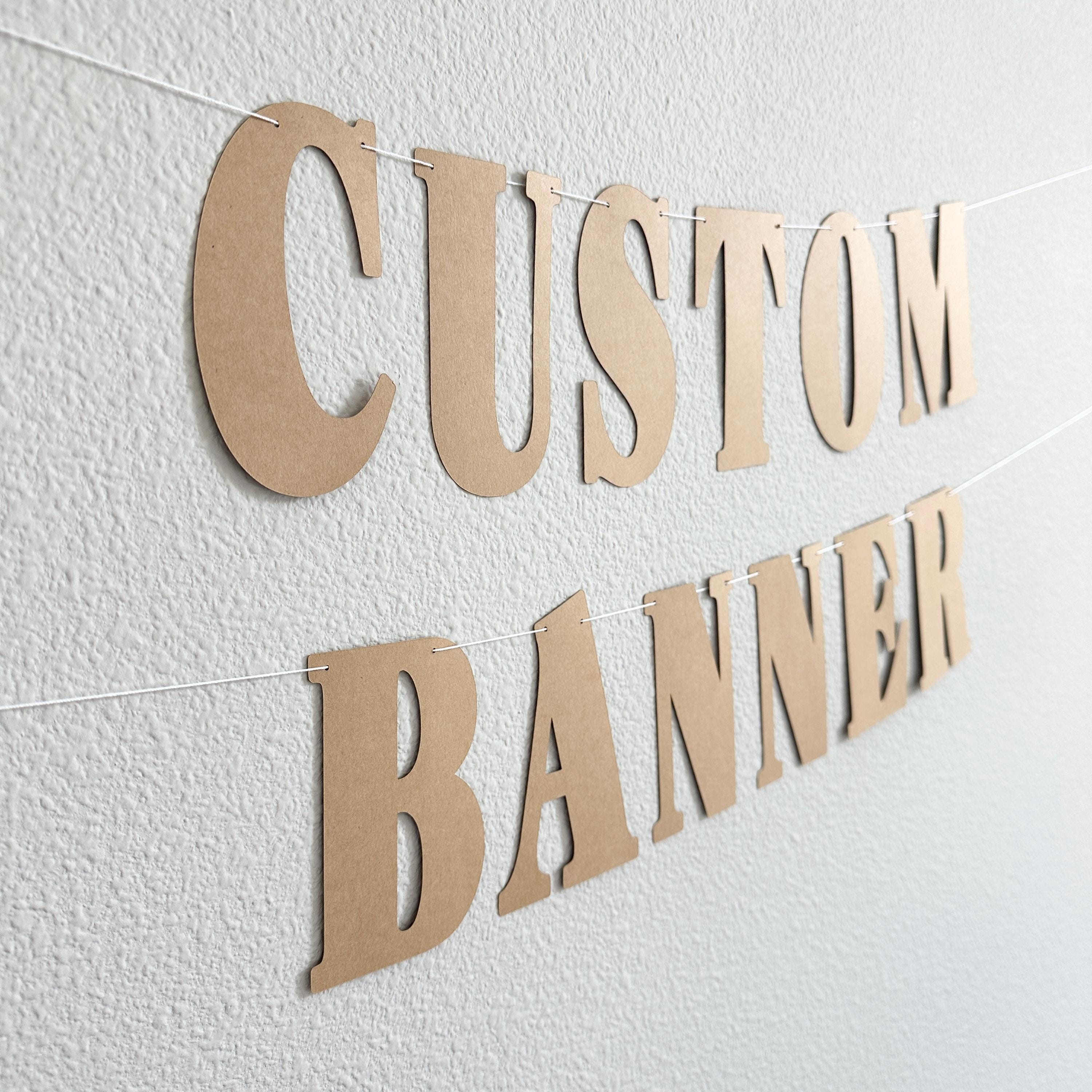 Custom Banner, Custom Kraft Banner, Customizable Banner, Custom Serif Font Banner, Custom Sign, Kraft Banner