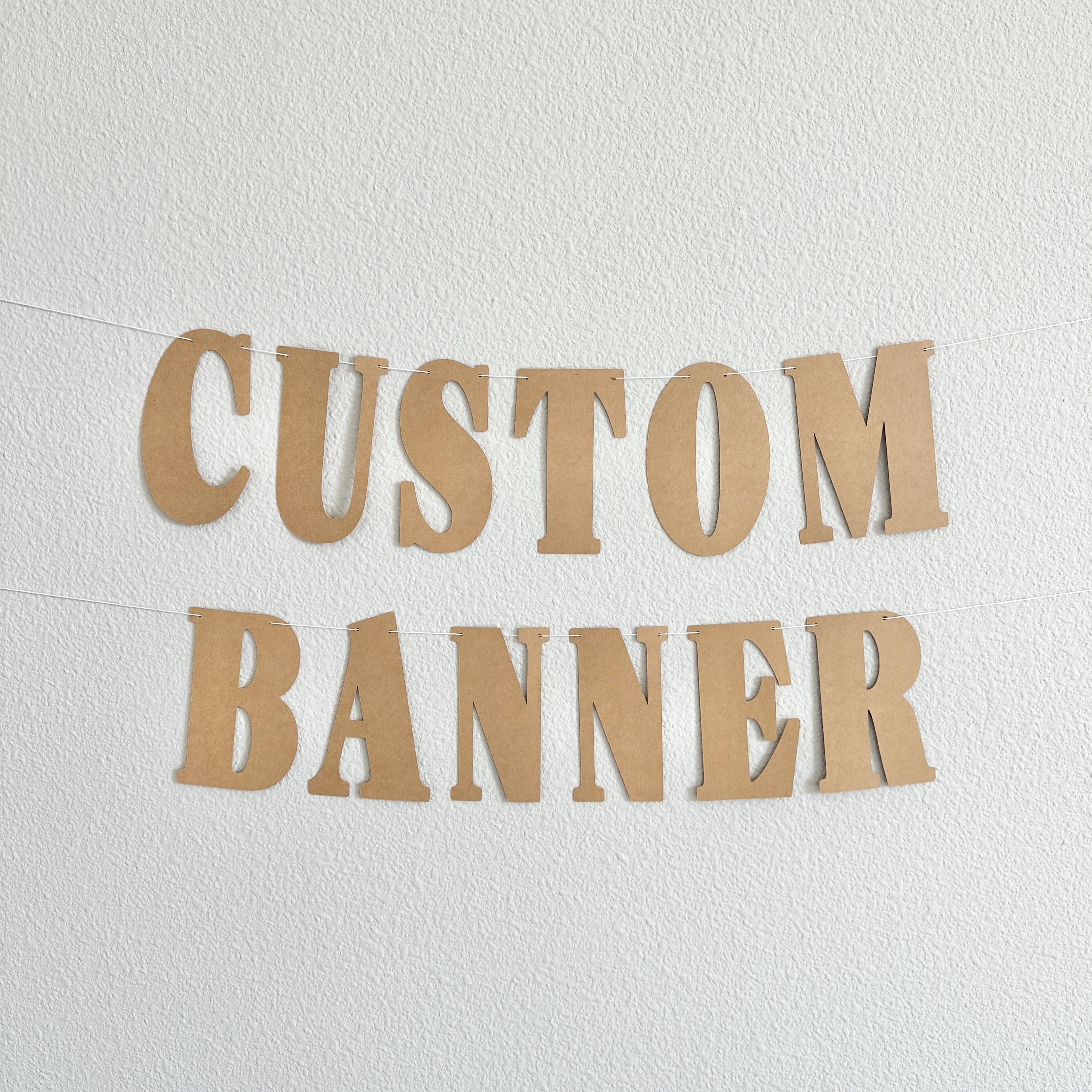 Custom Banner, Custom Kraft Banner, Customizable Banner, Custom Serif Font Banner, Custom Sign, Kraft Banner