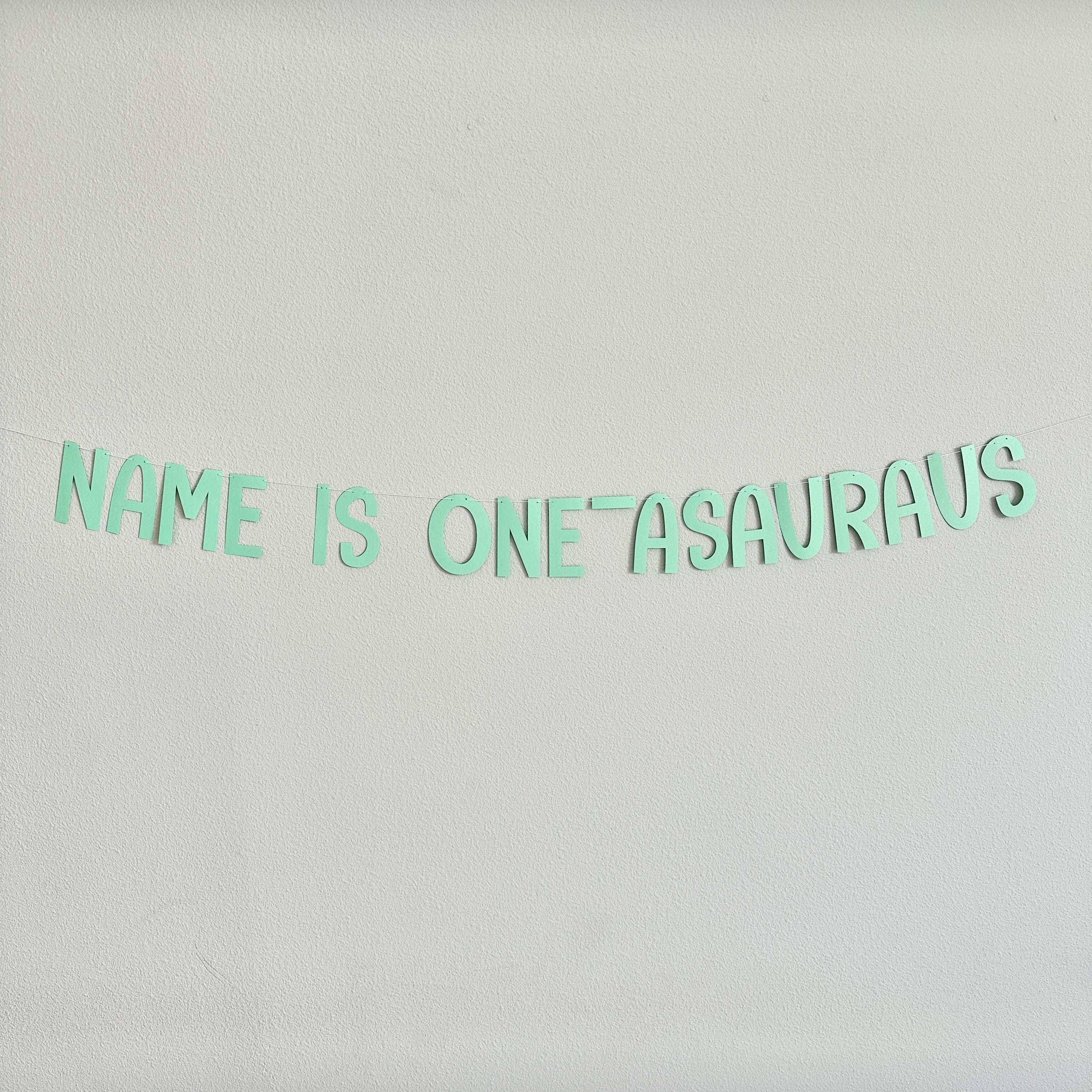 One-Asauraus, Dinosaur 1st Birthday Decorations, Name Is One-Asauraus, Dinosaur Party Banner, 1st Birthday Party Decorations