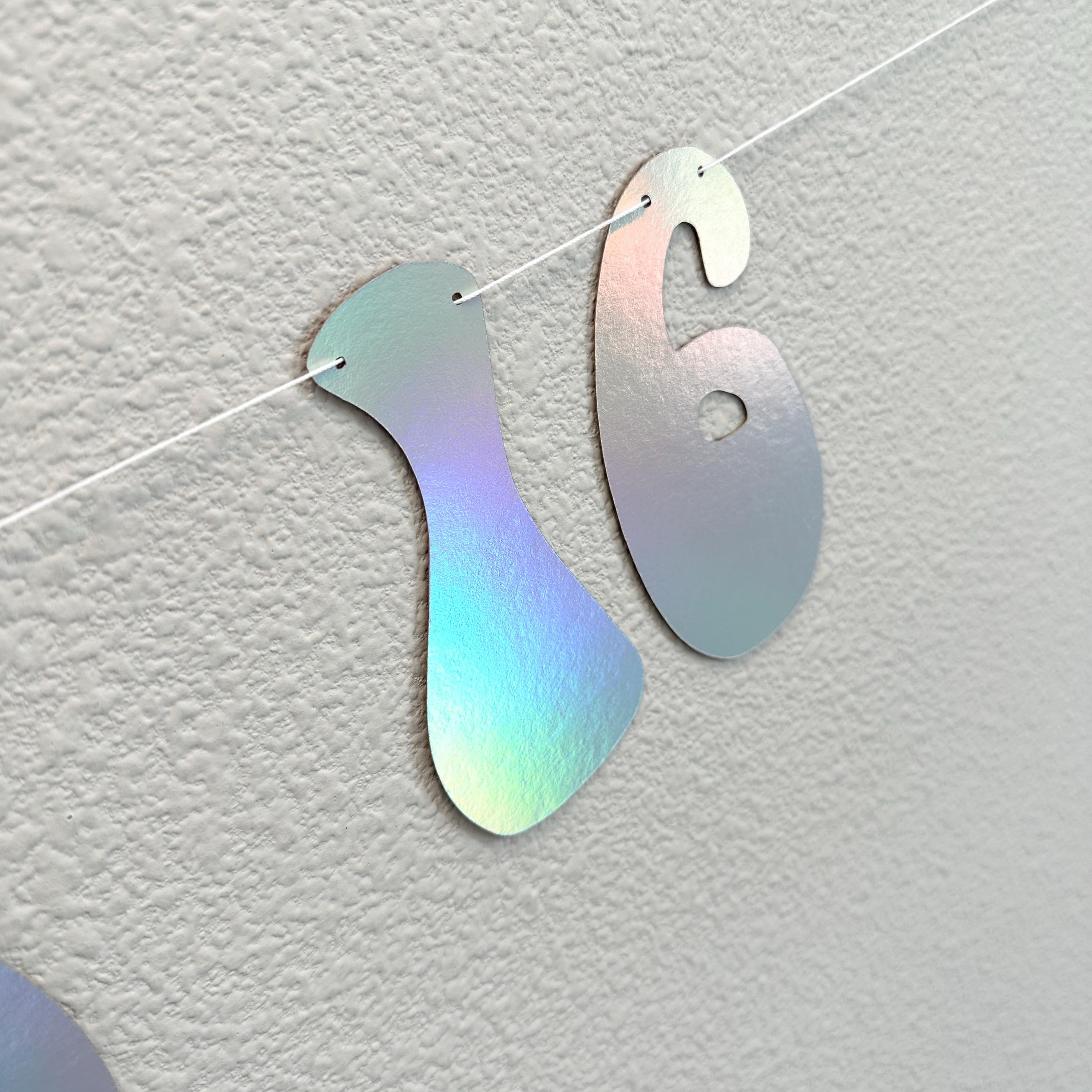 Sweet 16, Name&#39;s Sweet 16 Banner, 16th Birthday Banner, Sweet 16 Birthday Party Decorations, Holographic Sweet 16 Banner