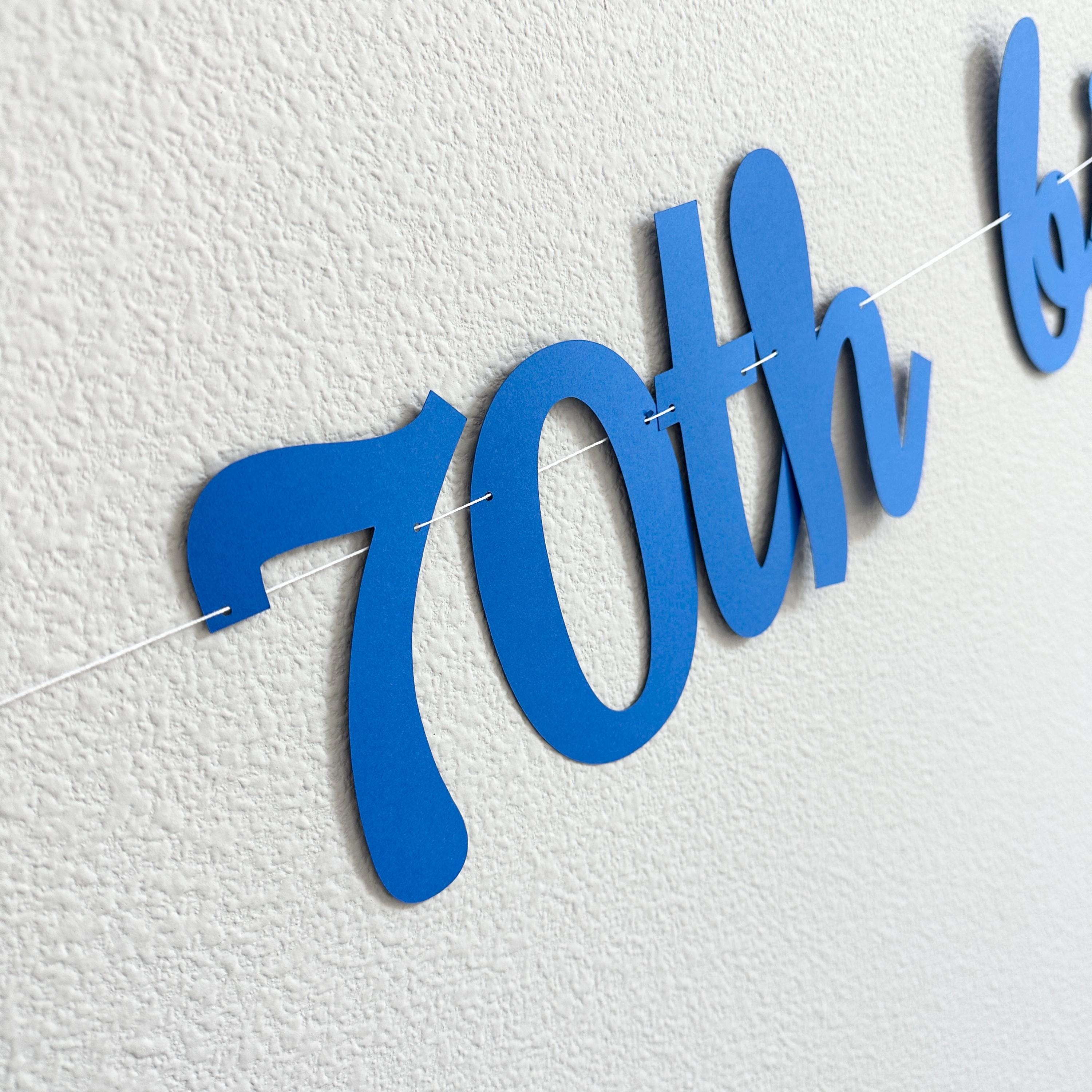 Happy 70th Birthday Banner, 70th Birthday Party Decorations, Cursive Birthday Banner, 70th Birthday Banner, 70th Birthday Celebration