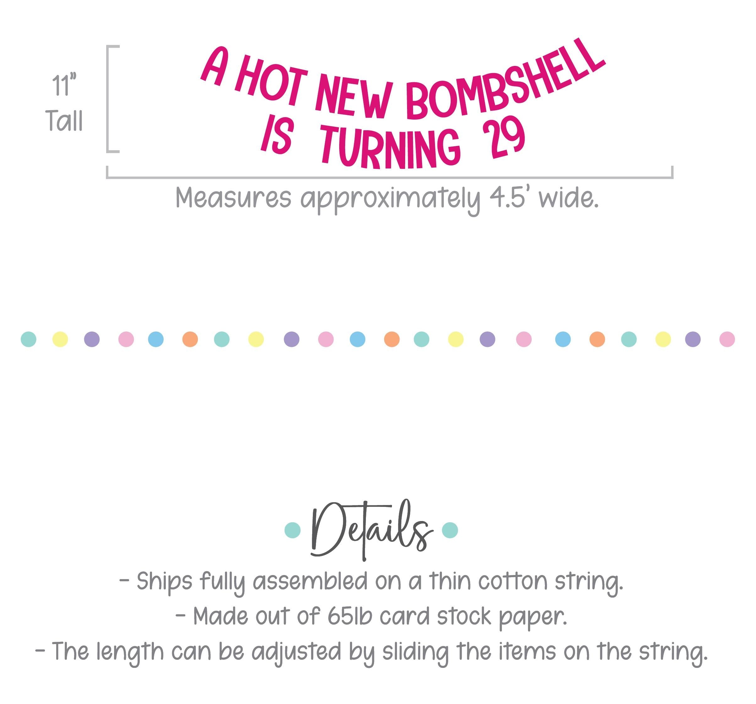 A Hot New Bombshell Is Turning 29, 29th Birthday Party Decorations, 29th Birthday Ideas, Bombshell Birthday Decorations