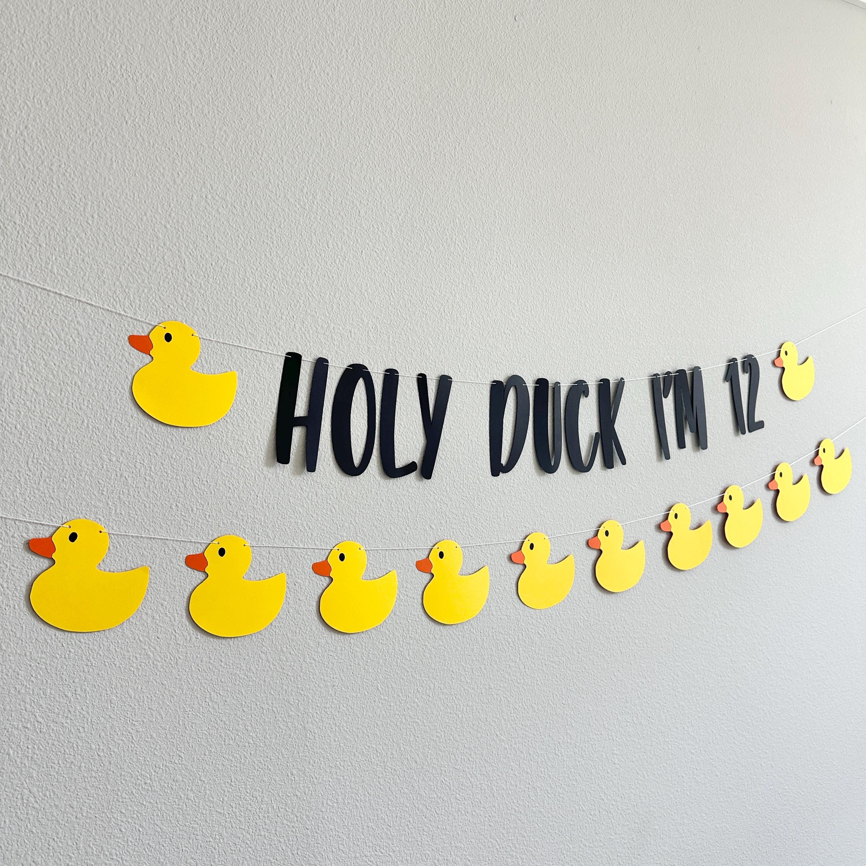 Holy Duck I&#39;m 12, 12th Birthday Party Decorations, 12th Birthday Ideas, Duck Party, Custom Duck Banner, Rubber Duck Theme, Yellow Ducks