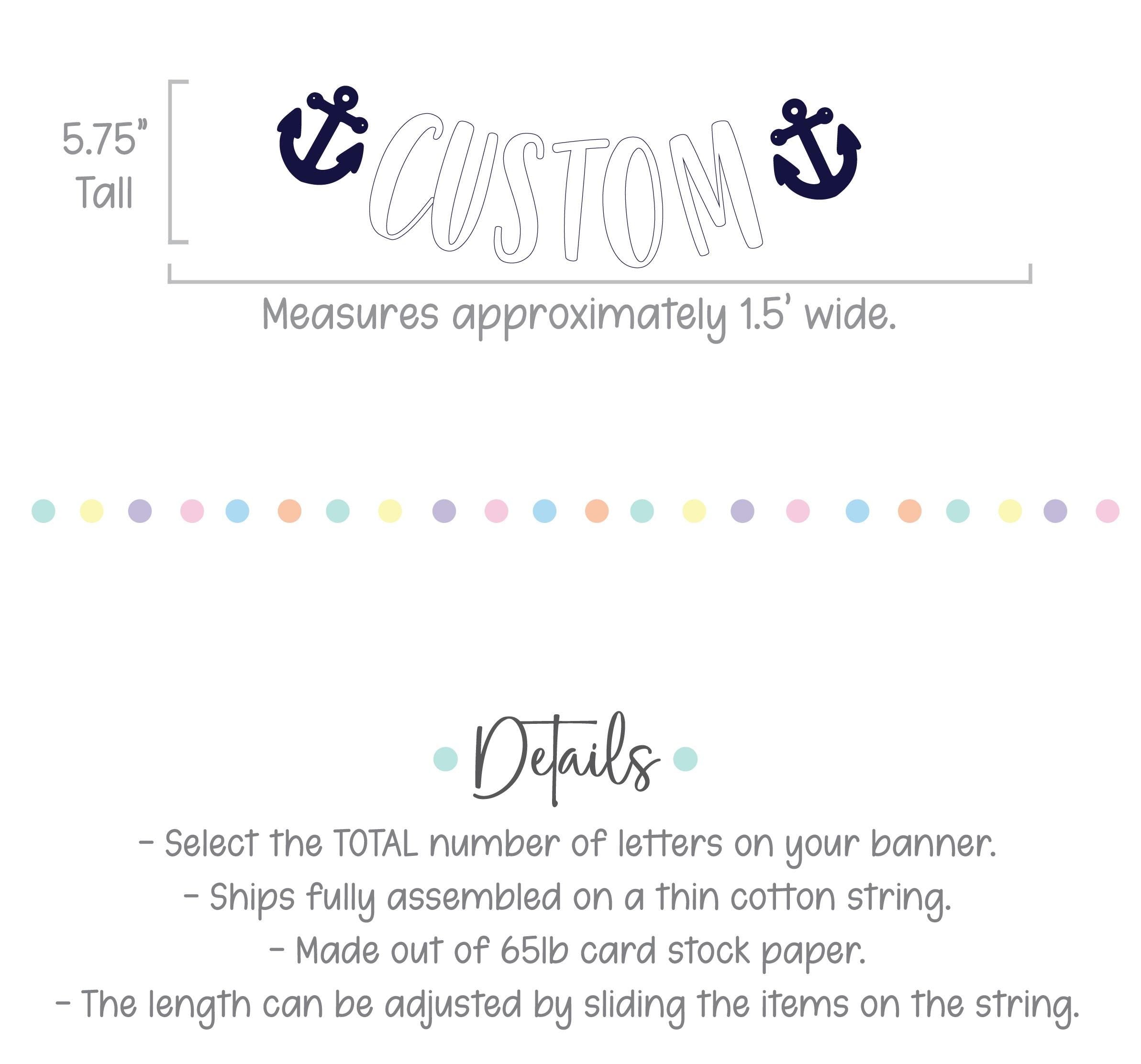 Custom Anchor Banner, Nautical Theme, Anchor Decorations, Nautical Birthday, Yacht Party, Ocean Banner, Anchor Garland