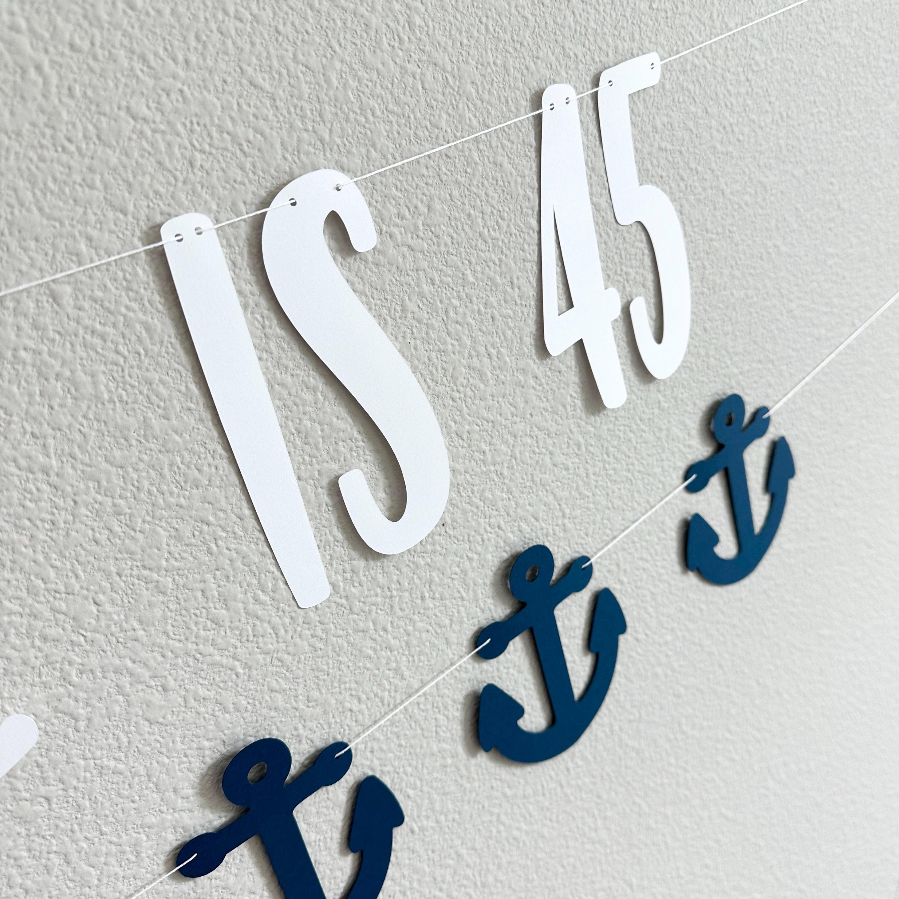 Oh Ship Name Is 45, 45th Birthday Decorations, Nautical Themed Birthday Banner, 45th Birthday Party, 45th Birthday Ideas