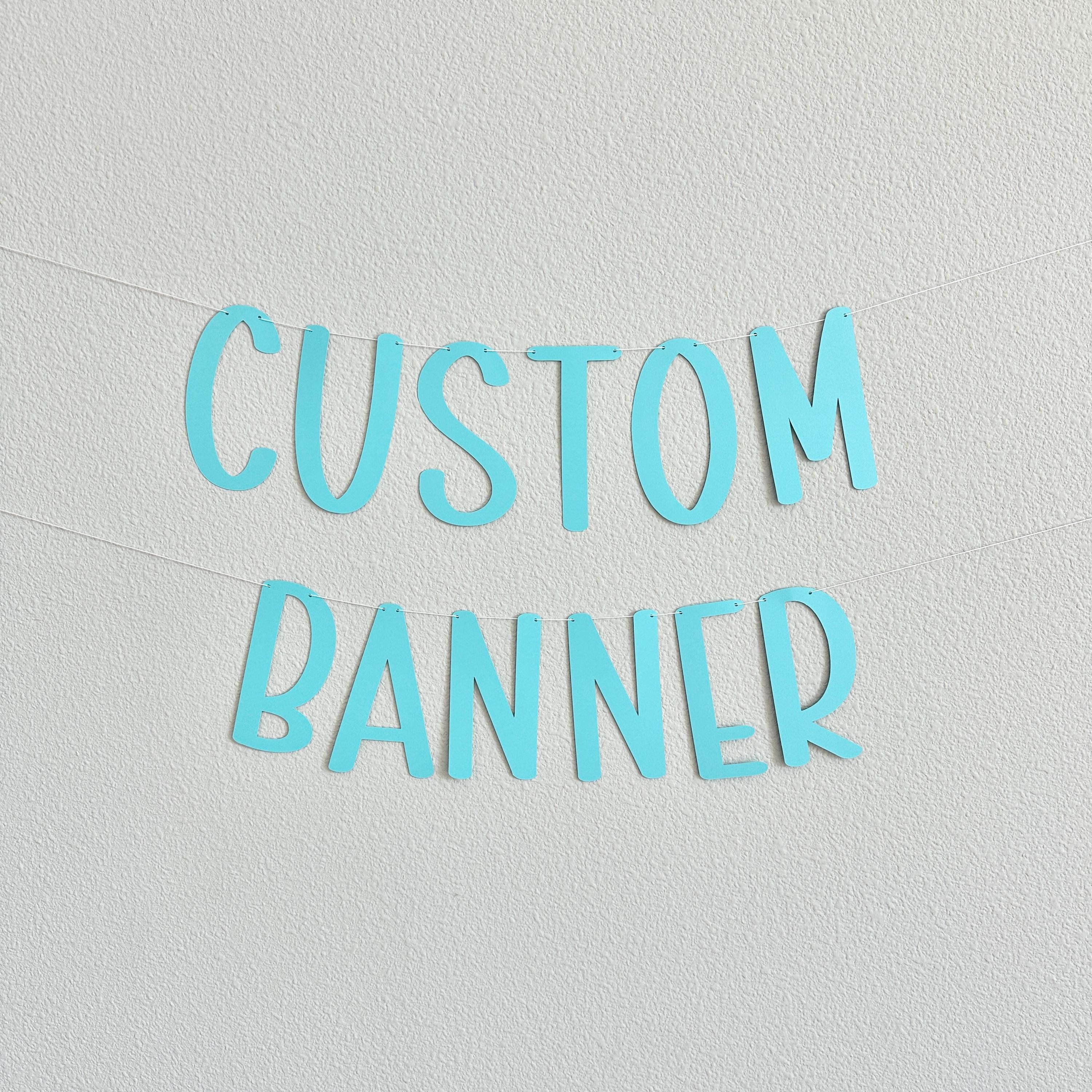 Custom Aqua Banner, Aqua Banner, Aqua Decorations, Aqua Party, Aqua Birthday Banner, Custom Banner, Personalized Aqua Banner