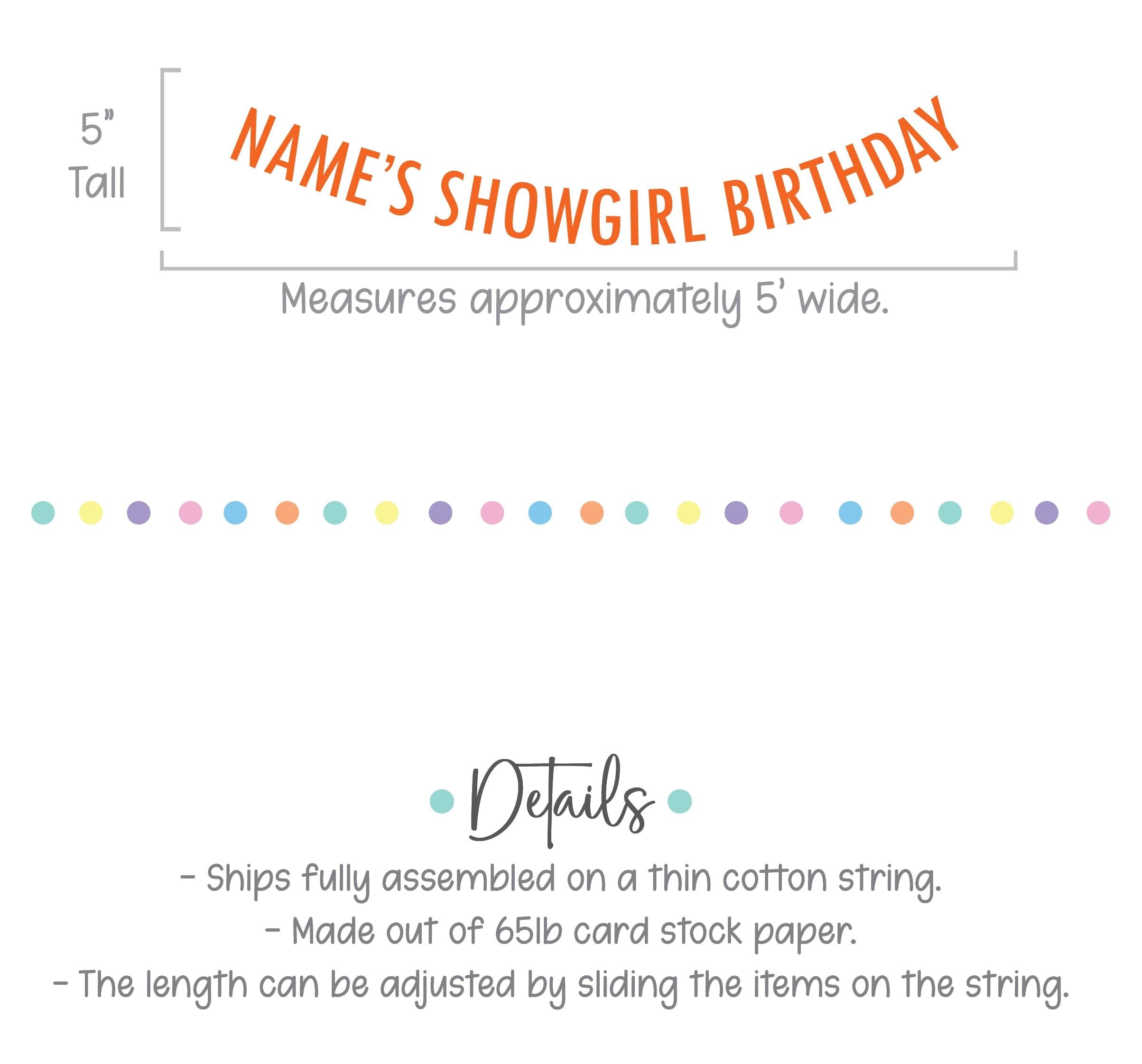 Name&#39;s Showgirl Birthday Banner, Showgirl Birthday Party Decorations, Showgirl Birthday Theme, Showgirl Party Banner