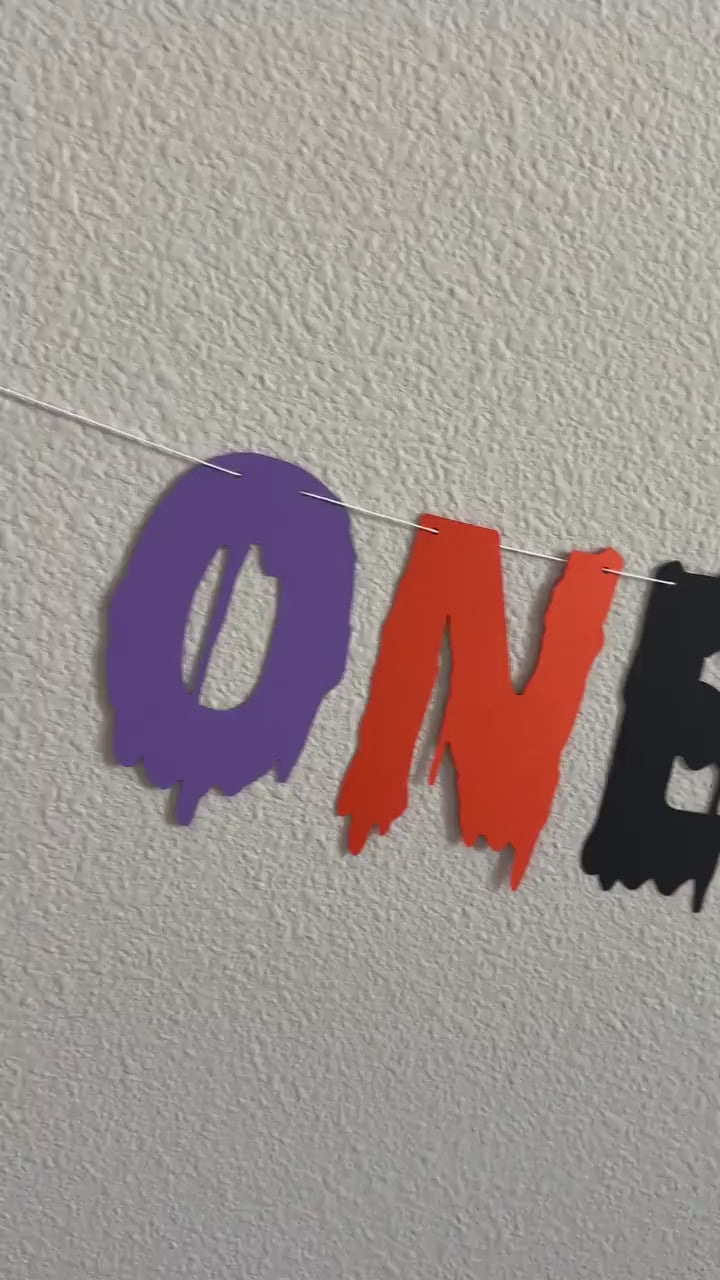 One Spooky Babe, Halloween Themed 1st Birthday Banner, October 1st Birthday Decorations, Spooky One, Girls 1st Birthday Theme Ideas