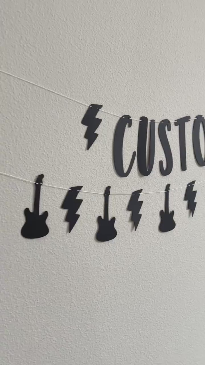 Rock Birthday Banner, Rock and Roll Birthday, Rock Decorations, Rock N Roll Decorations, Rock n&#39; Roll Theme, Custom Rock Banner, Music Party
