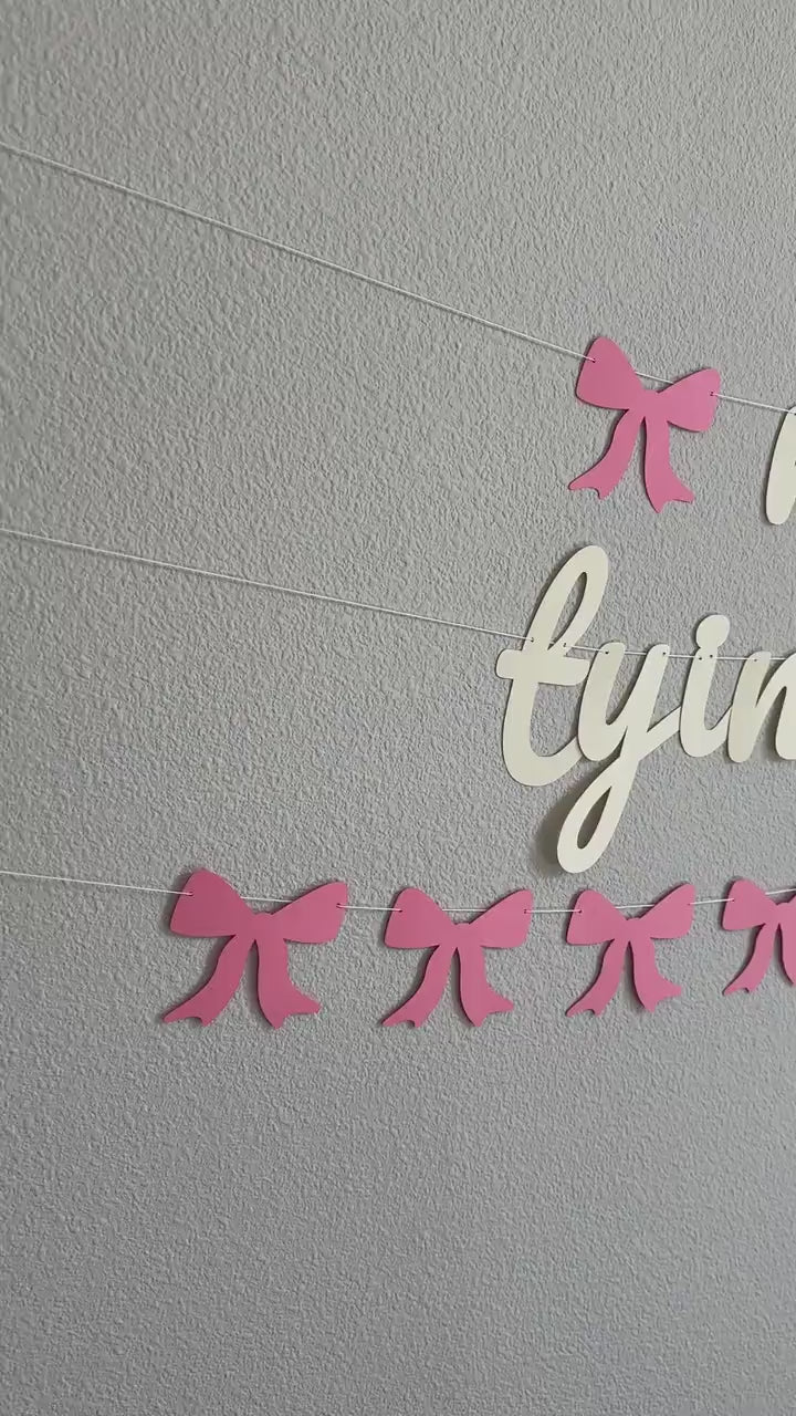 Name Is Tying The Knot Banner, Coquette Bachelorette, Coquette Bridal Shower, Bachelorette Ideas, Tying The Knot