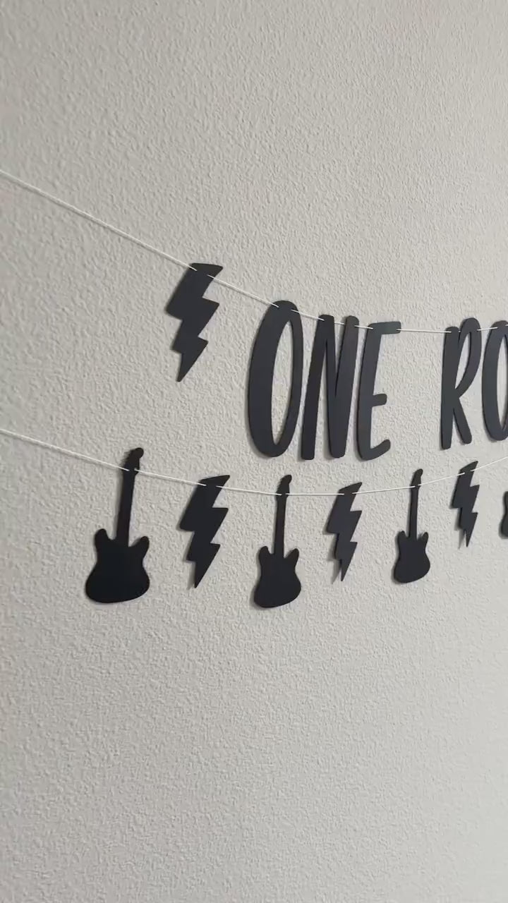 One Rocks Banner, Rock Birthday Banner, Rock and Roll Birthday, Rock N Roll Decorations, Rock n&#39; Roll Theme, 1st Birthday Banner