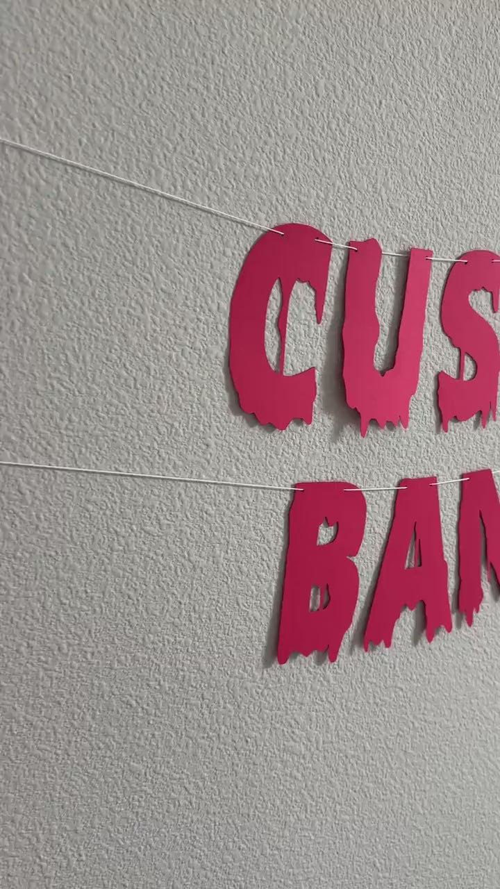 Custom Red Banner, Custom Halloween Banner, Customizable Banner, Custom Halloween Font Banner, Melting Letters Font, Halloween