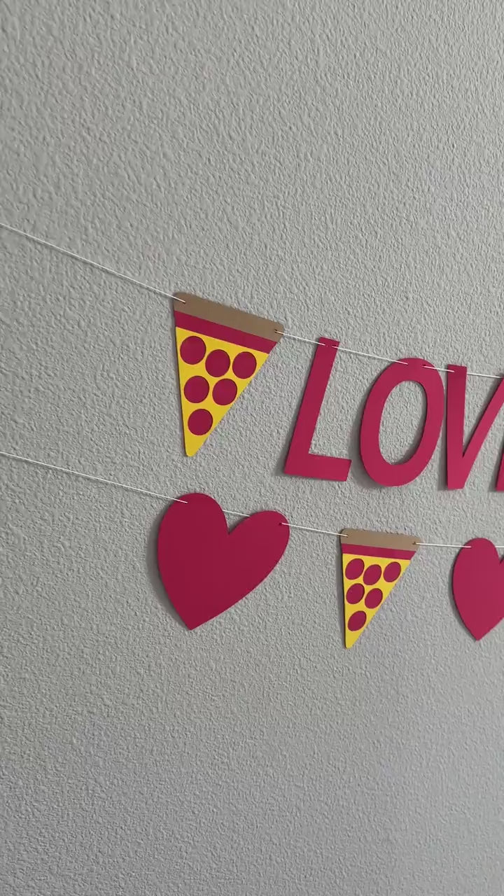 Love You Two Pizzas, Love You Two Pizzas Banner, 2nd Birthday Decorations, Pizza Themed Second Birthday, Pizza Twins