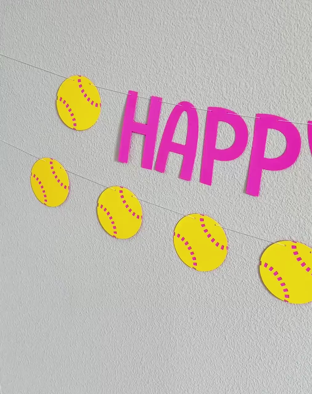 Softball Birthday Banner, Softball Themed Birthday Party Decorations, Softball Birthday Party, Softball Happy Birthday Banner