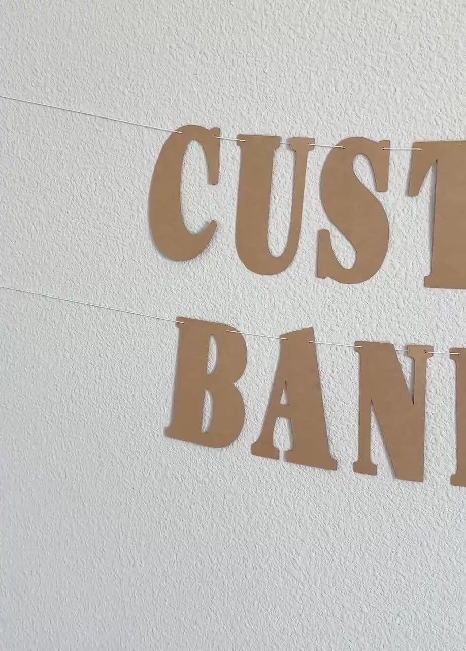 Custom Banner, Custom Kraft Banner, Customizable Banner, Custom Serif Font Banner, Custom Sign, Kraft Banner