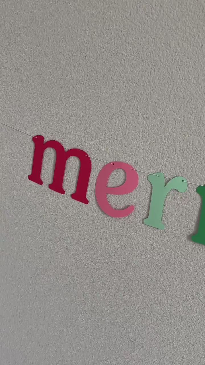 Merry Christmas, Merry Christmas Banner, Merry Christmas Decorations, Pink and Mint Christmas, Trendy Christmas, Christmas Trends