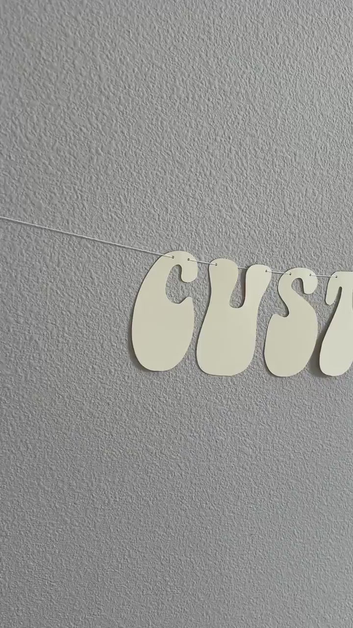 Custom Banner, Custom Retro Banner, Custom Groovy Banner, 70s, Retro Theme, Retro Decorations