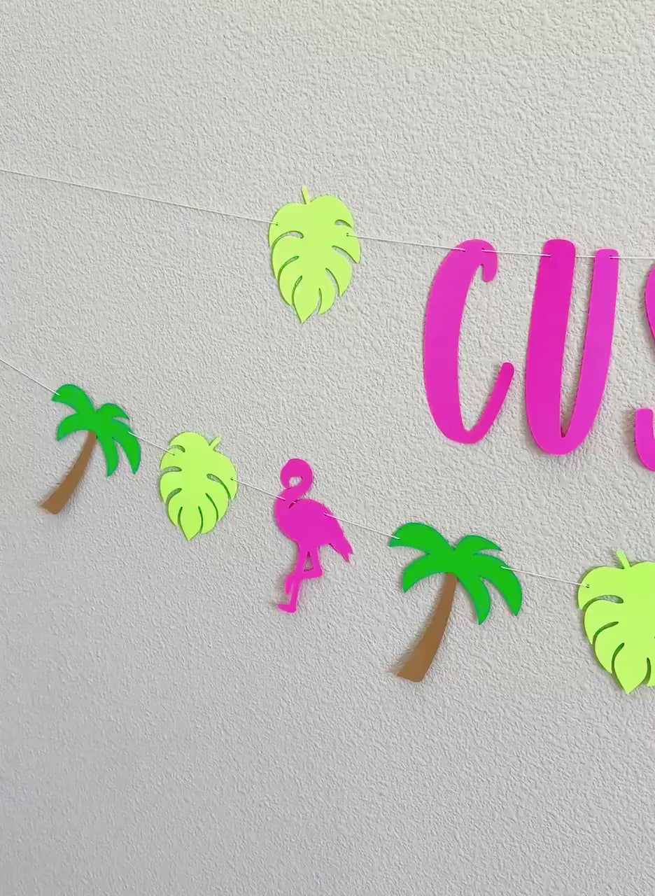 Custom Tropical Banner, Tropical Decorations, Tropical Themed Decorations, Summertime Decorations, Tropical Banner