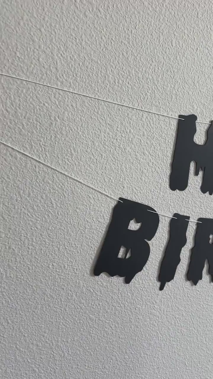 Happy Birthday, Halloween Birthday Banner, Spooky Birthday Banner, Halloween Theme, Halloween Themed Birthday, Halloween Party