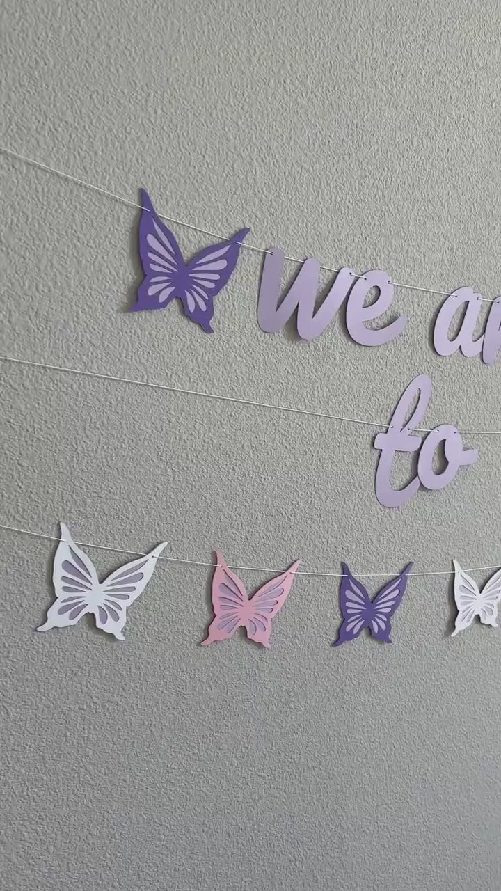 We Are Enchanted To Meet You, Baby Shower Banner, Butterfly Baby Shower Banner