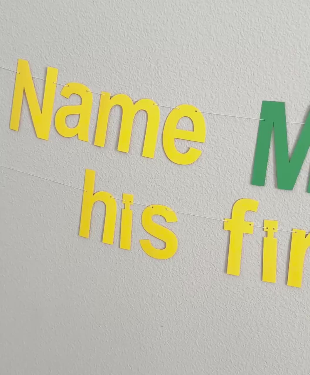 Name MASTERED his first year, 1st Birthday Party Ideas, Boy&#39;s 1st Birthday Decorations, Yellow and Green Birthday Banner