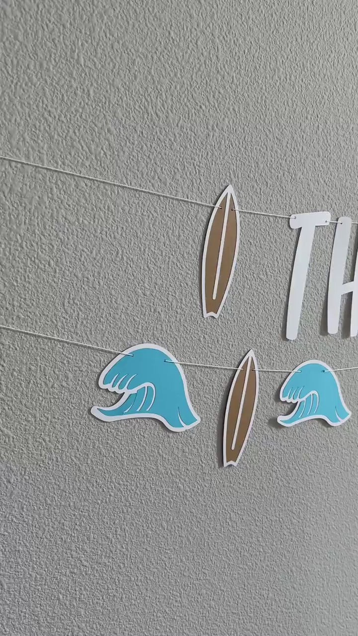 The Big One, 1st Birthday Party Decorations, Surfing 1st Birthday Banner, First Birthday Banner, Surf Themed Birthday Banner