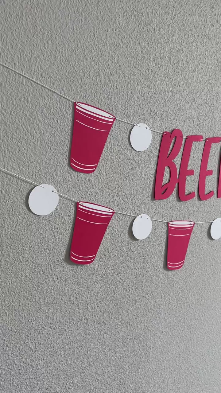 Beer Pong Banner, Beer Pong Garland, Beer Pong Birthday, Beer Pong Decoration, Beer Pong Birthday Decor, Summer Banner, Beer Pong Decoration