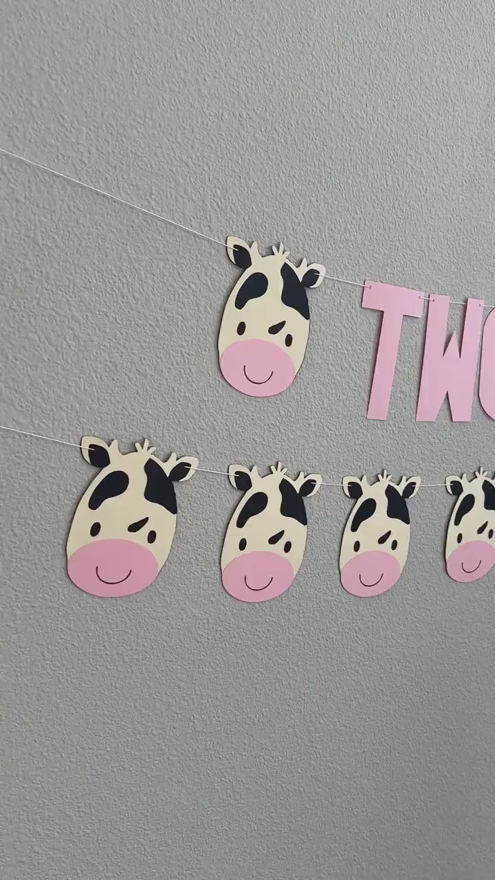 Two Moody, 2nd Birthday, Second Birthday, Cow Themed 2nd Birthday Decorations, Two Moody Decorations, Two Moody Banner