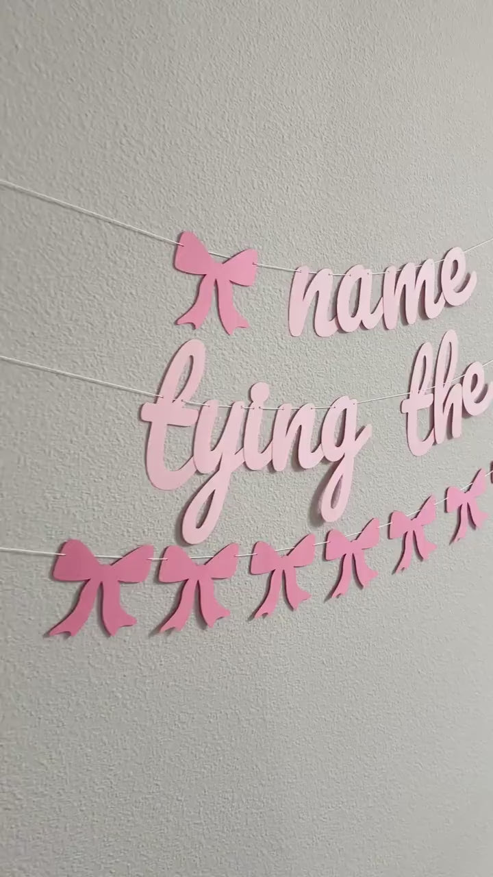 Name Is Tying The Knot Banner, Coquette Bachelorette, Coquette Bridal Shower, Bachelorette Ideas, Tying The Knot