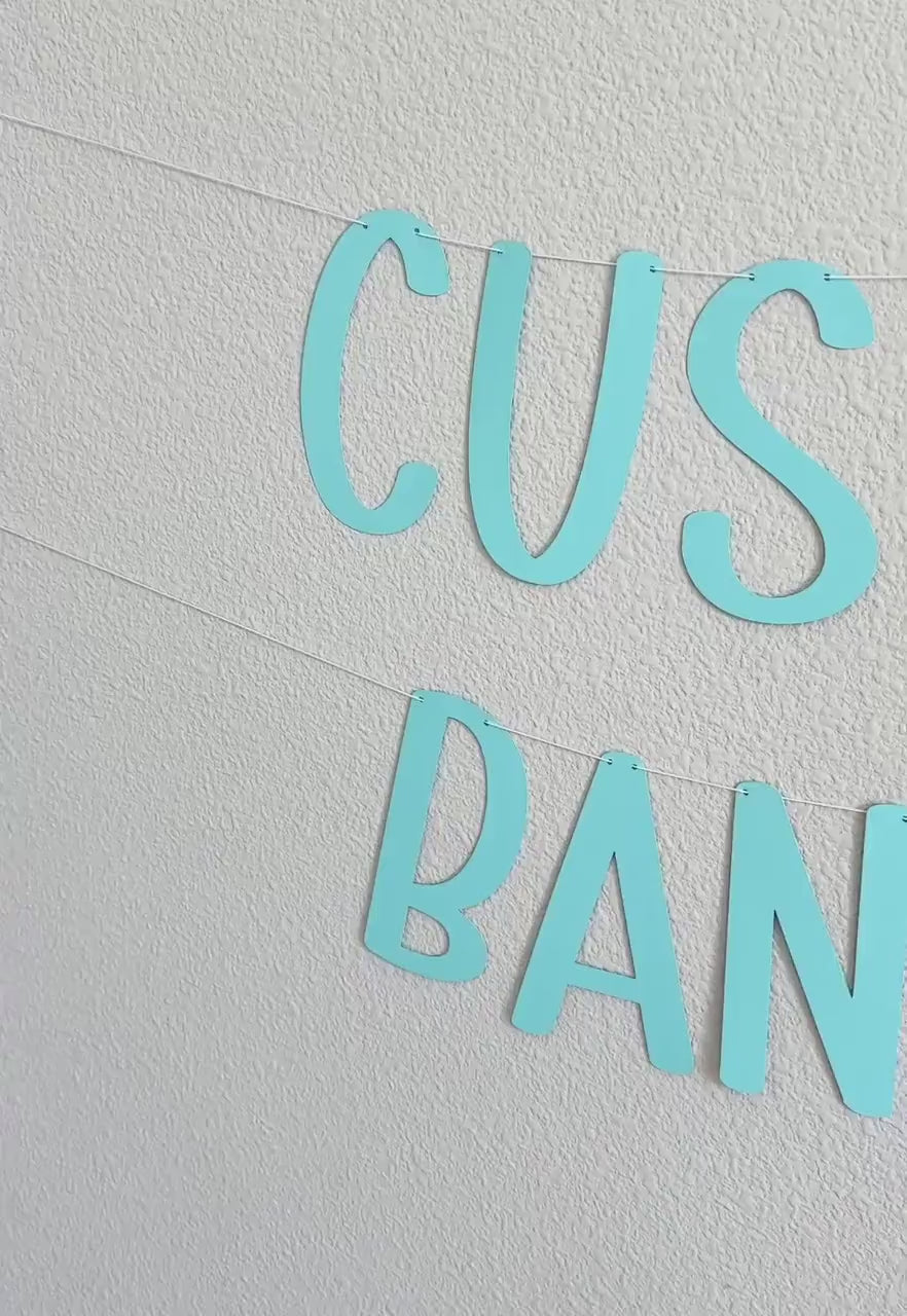 Custom Aqua Banner, Aqua Banner, Aqua Decorations, Aqua Party, Aqua Birthday Banner, Custom Banner, Personalized Aqua Banner