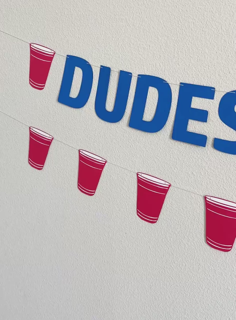 Dudes & Diapers, Dad Baby Shower, Guys Baby Shower, Dudes and Diapers, Diaper Shower Banner, Red Cup Themed Baby Shower