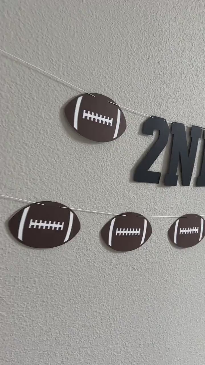 2nd Year Down, 2nd Year Down Banner, Football 3rd Birthday, Football Birthday, Football Banner, Third Birthday Ideas Decorations