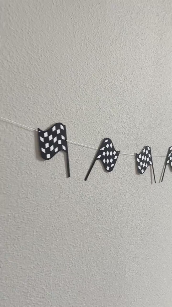 Flag Garland, Flag Banner, Racing Birthday Decorations, Need Four Speed Banner, Need For Speed, Racecar Birthday