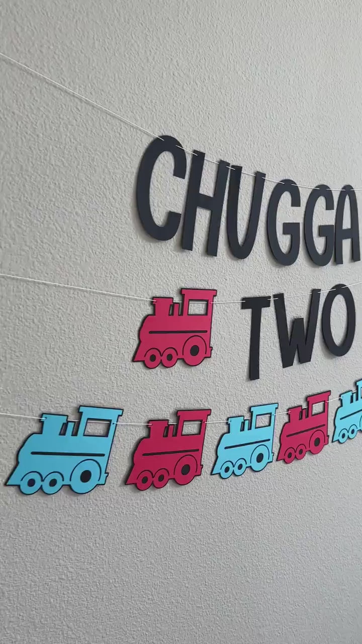 Chugga Chugga Two Two, Train Birthday Banner, Train Birthday Party, Train Party Decorations, Train Birthday, Train Themed Decorations