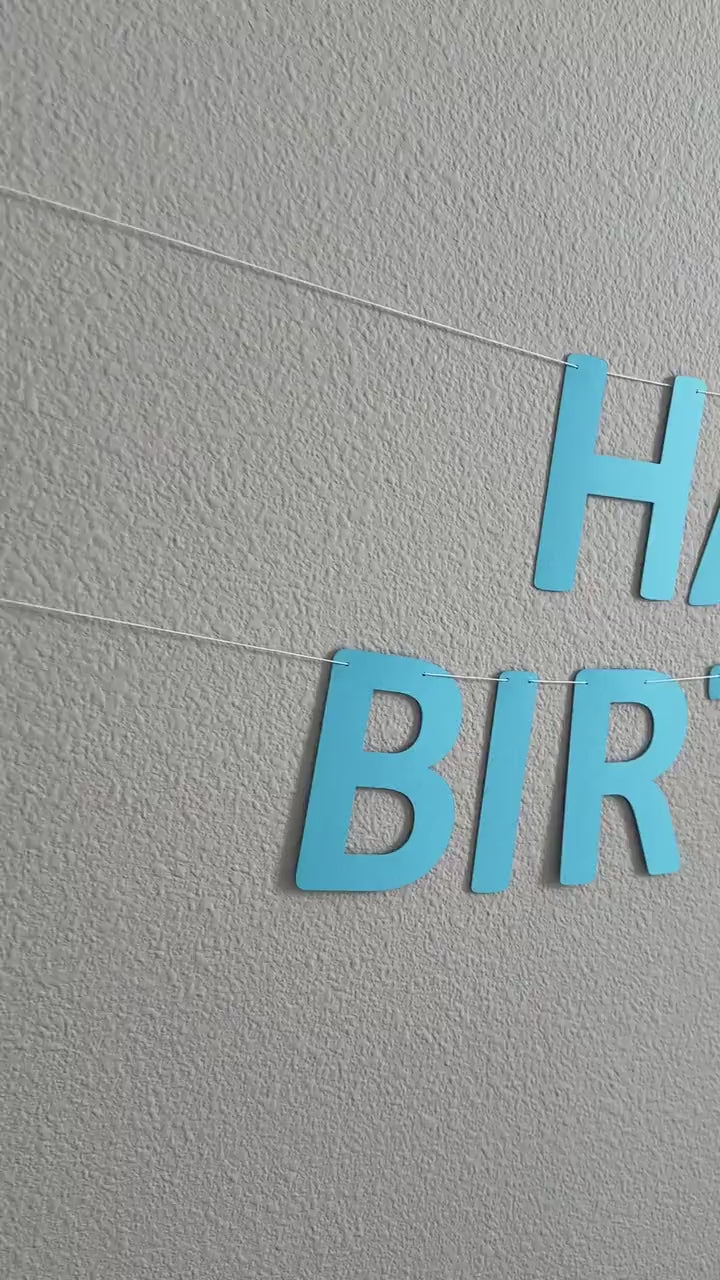 Blue Happy Birthday Banner, Boy Birthday Banner, Blue Banner, Blue Customize Banner, Light Blue Birthday Banner, Blue Party Decor, Blue BDay