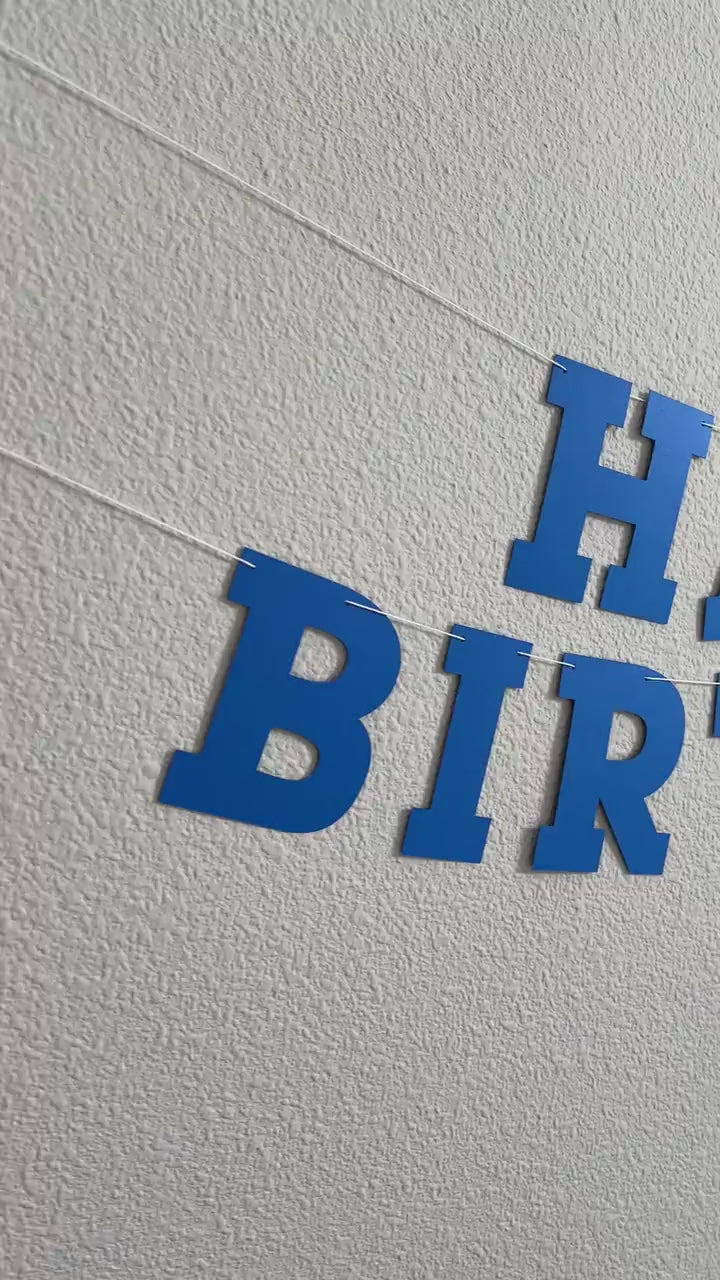 Royal Blue Happy Birthday Banner, Royal Blue Birthday Banner, Royal Blue Banner, Bold Serif Font, Royal Blue Party Decor