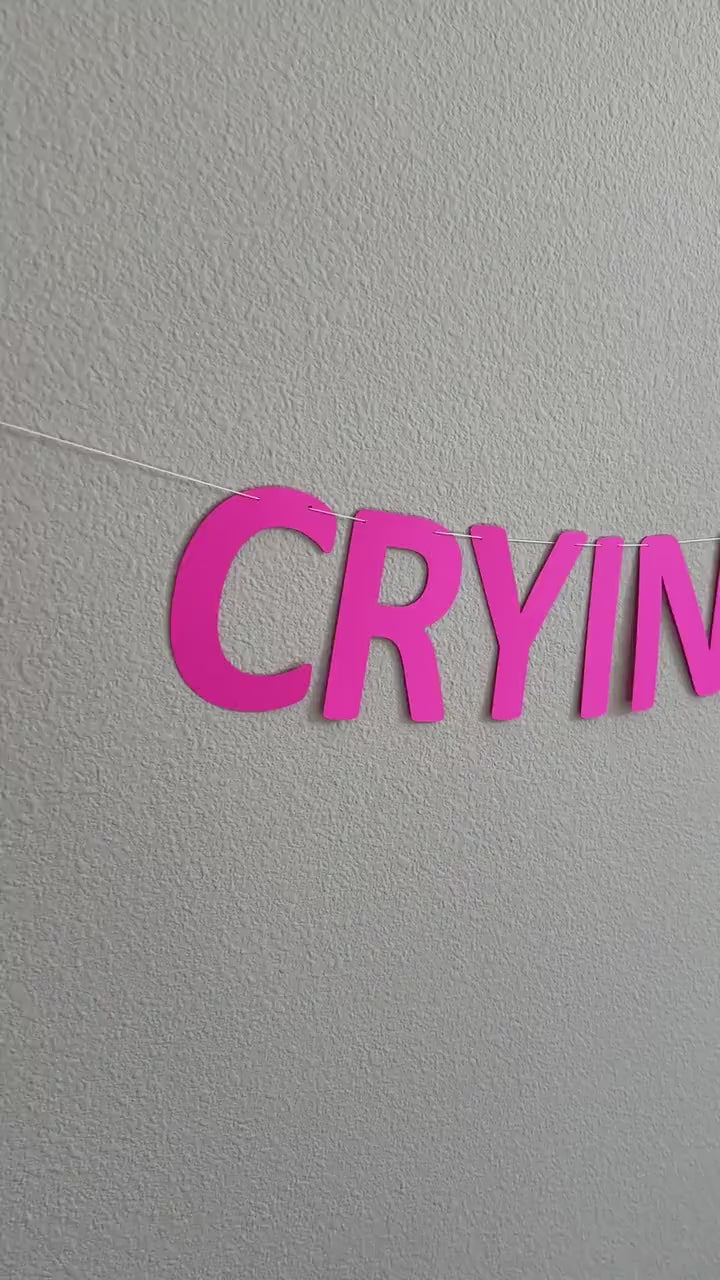 Crying Is Cool, Crying Is Cool Banner, Custom Banner, Custom Fuchsia Banner, Funny Banner, Crying Banner, Sad Banner